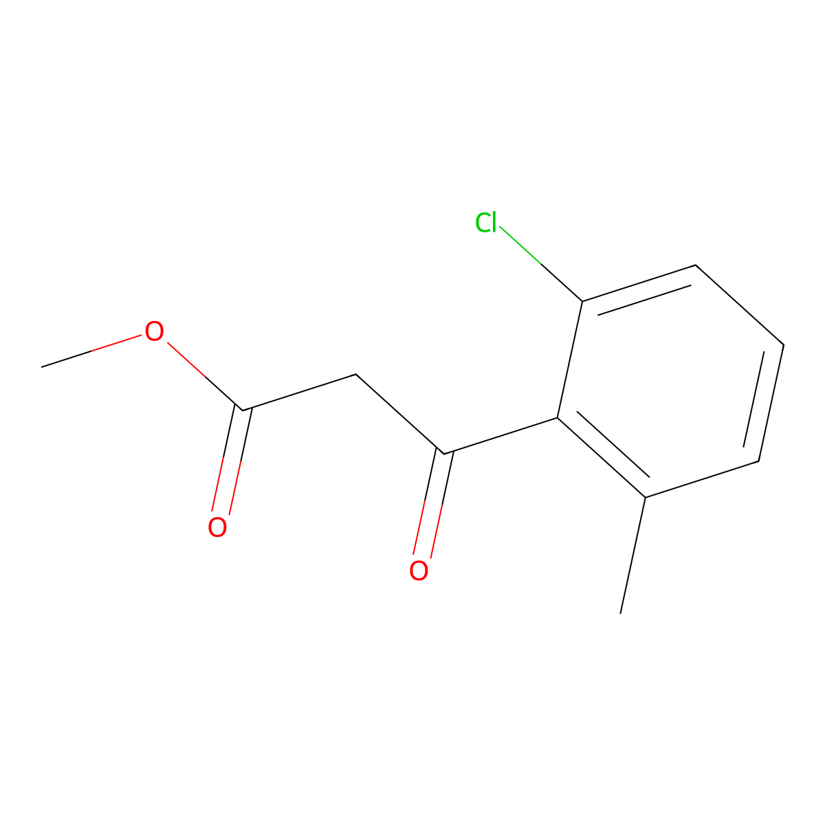 Methyl 3-(2-chloro-6-methylphenyl)-3-oxopropanoate molecular structure, CAS 1824052-16-5