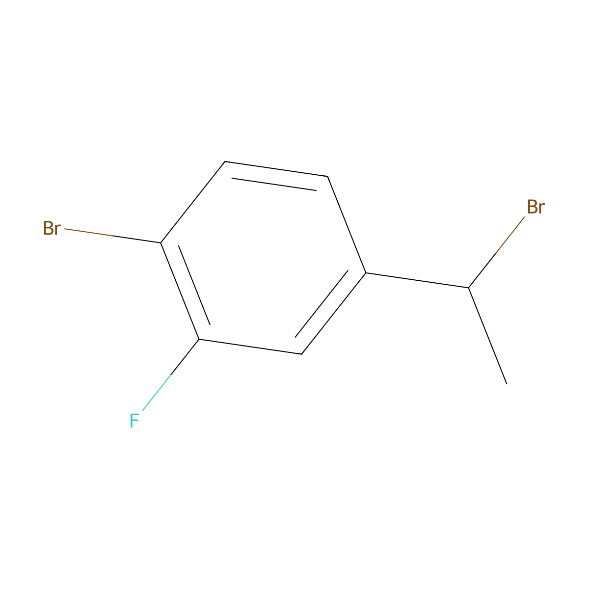 1-Bromo-4-(1-bromoethyl)-2-fluorobenzene molecular structure, CAS 1824052-23-4