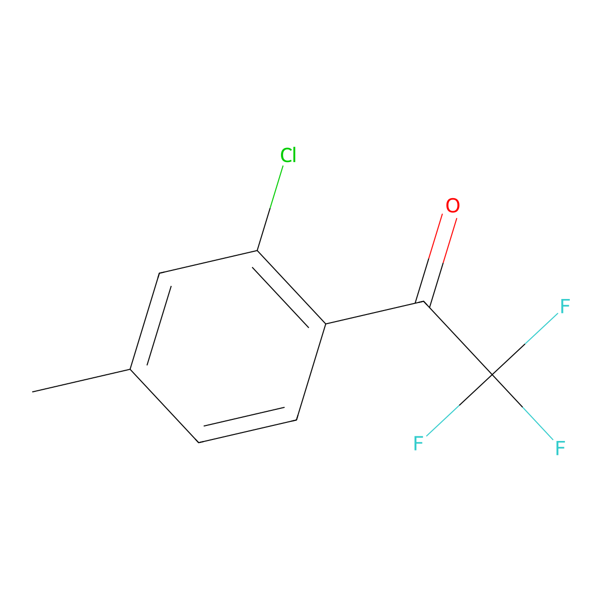 1-(2-Chloro-4-methylphenyl)-2,2,2-trifluoroethanone molecular structure, CAS 1824052-34-7