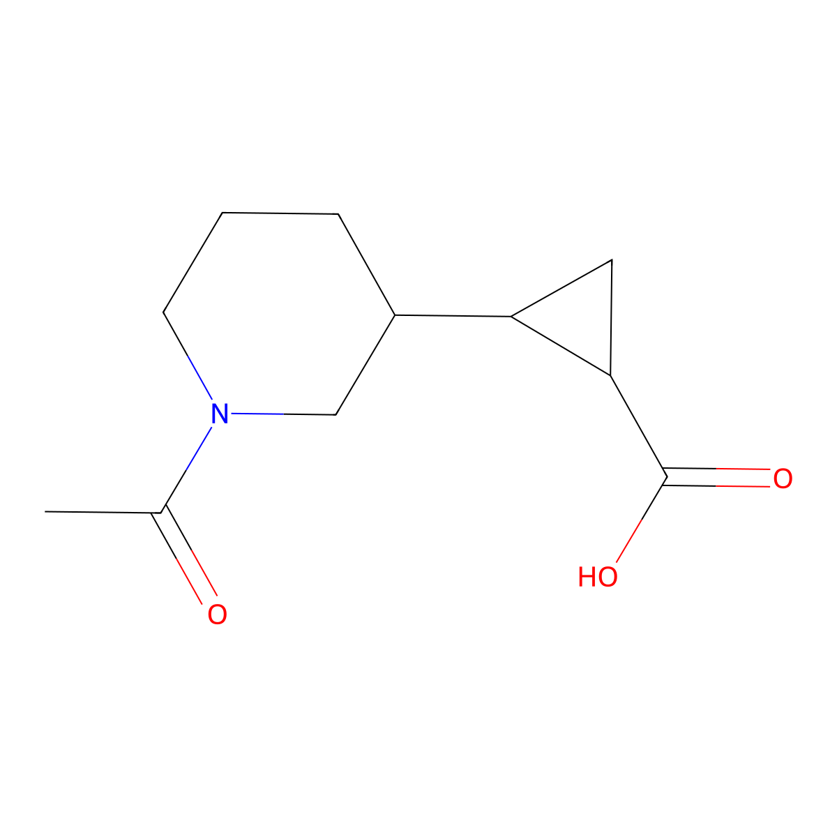 2-(1-Acetylpiperidin-3-yl)cyclopropane-1-carboxylic acid molecular structure, CAS 1824053-64-6