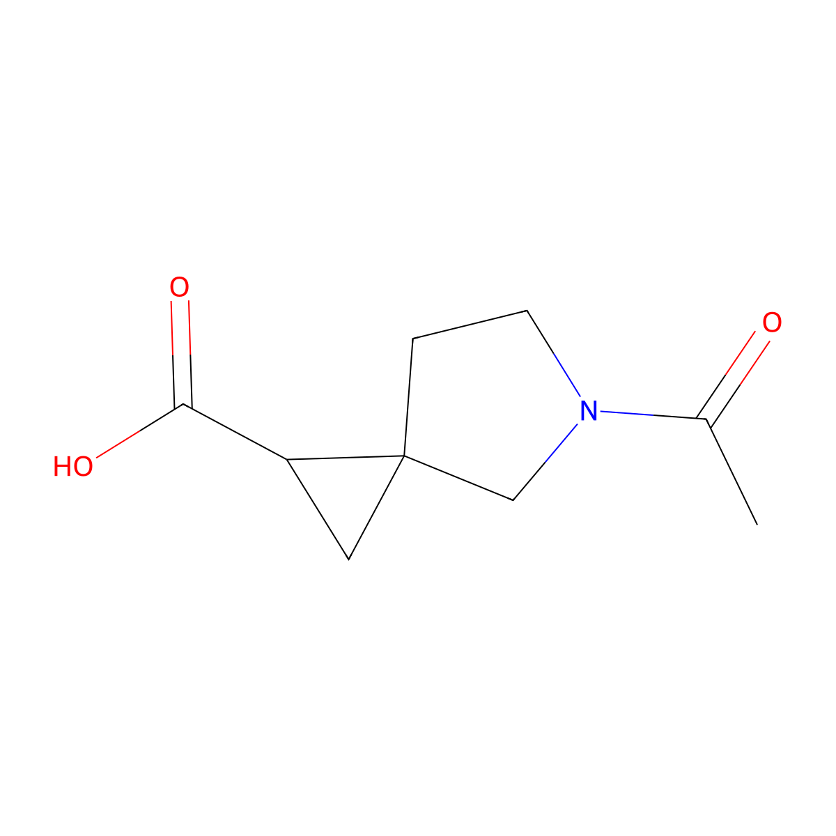 5-Acetyl-5-azaspiro[2.4]heptane-1-carboxylic acid molecular structure, CAS 1824053-73-7