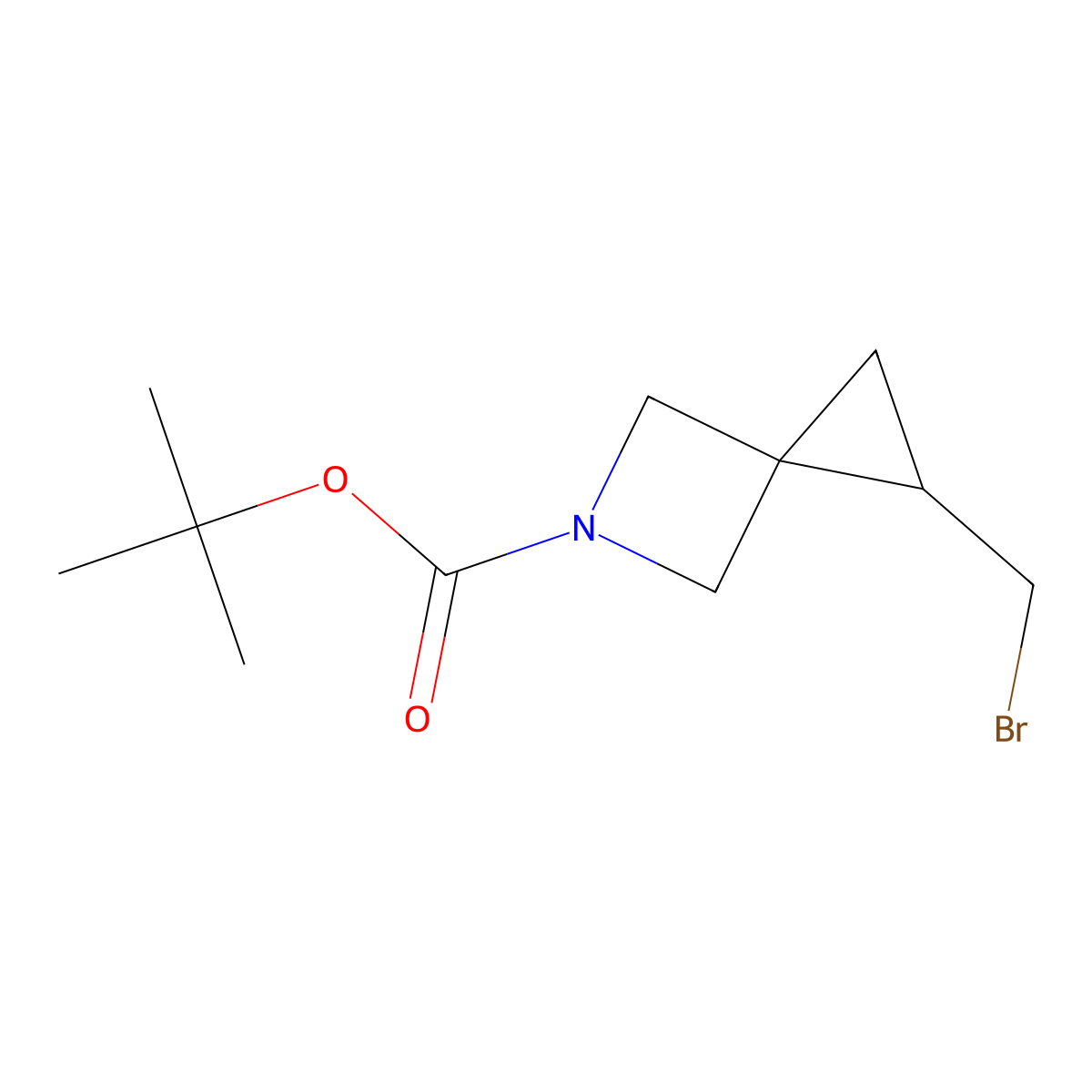 Tert-butyl 1-(bromomethyl)-5-azaspiro[2.3]hexane-5-carboxylate molecular structure, CAS 1824053-76-0
