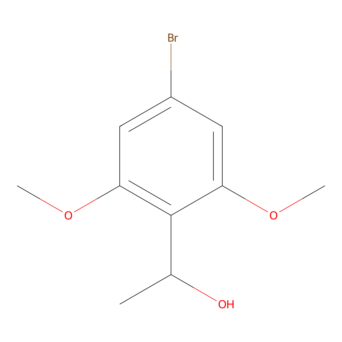 4-Bromo-2,6-dimethoxy-alpha-methylbenzenemethanol molecular structure, CAS 1824054-27-4
