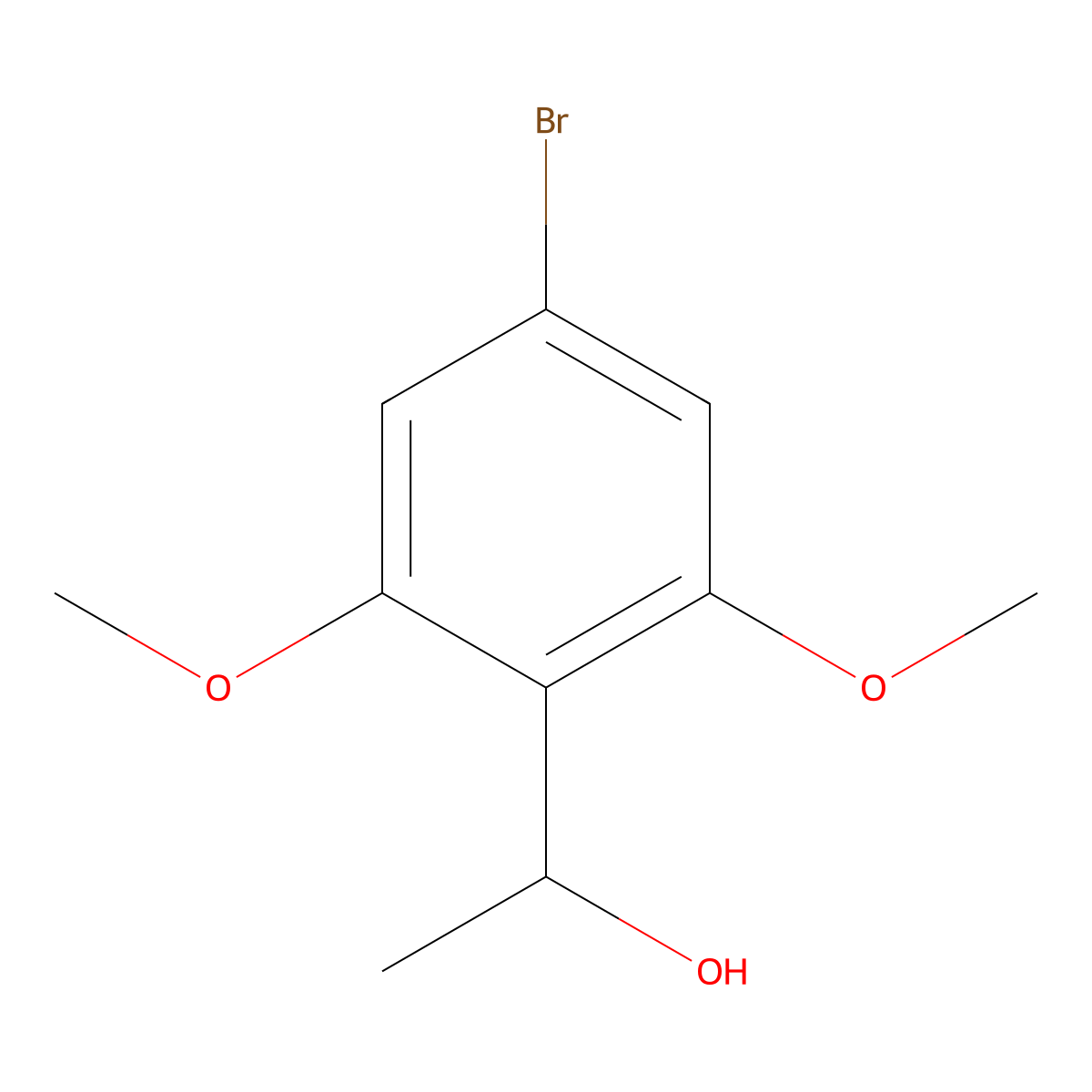 4-Bromo-2,6-dimethoxy-alpha-methylbenzenemethanol molecular structure, CAS 1824054-27-4