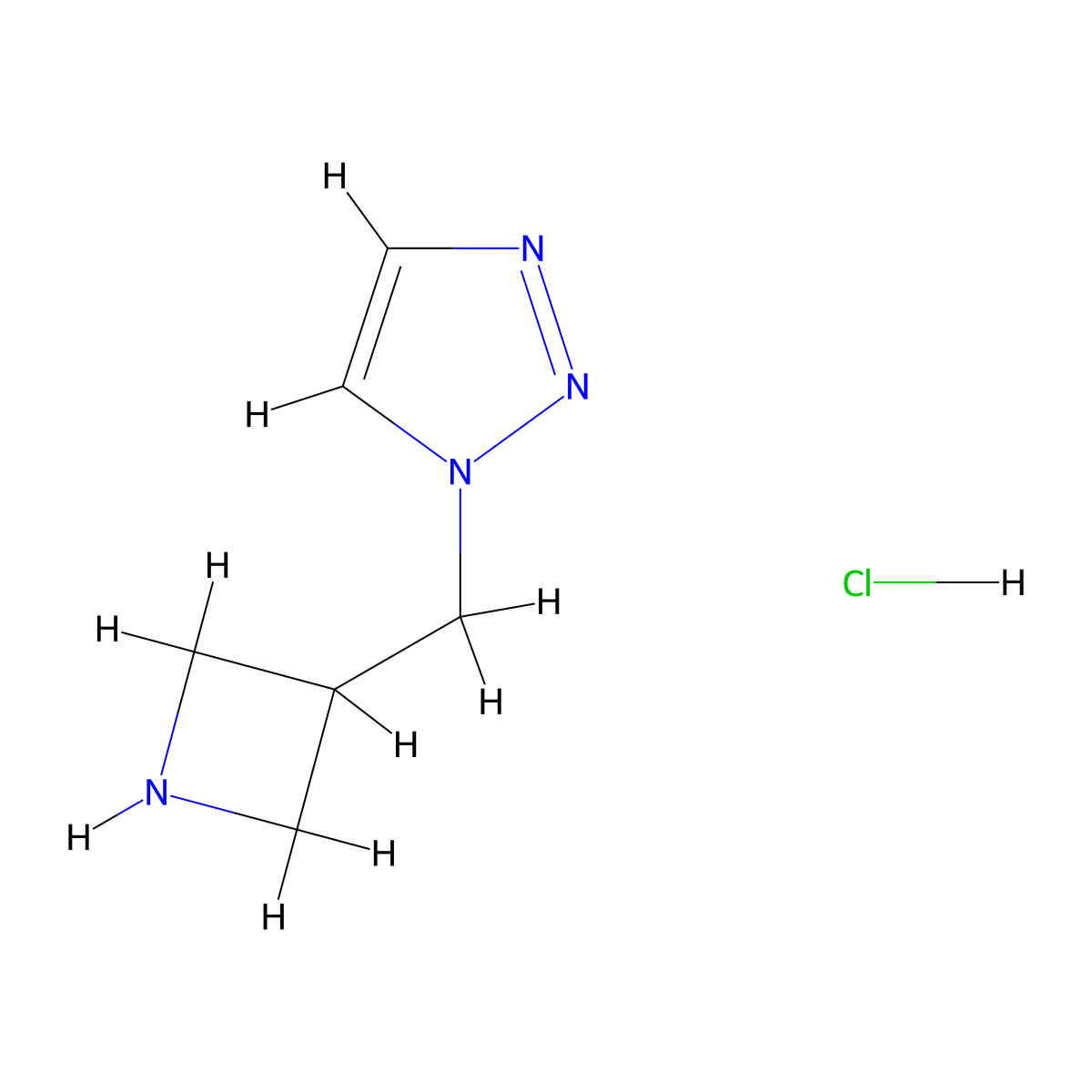 1-(azetidin-3-ylmethyl)-1H-1,2,3-triazole hydrochloride molecular structure, CAS 1824054-42-3