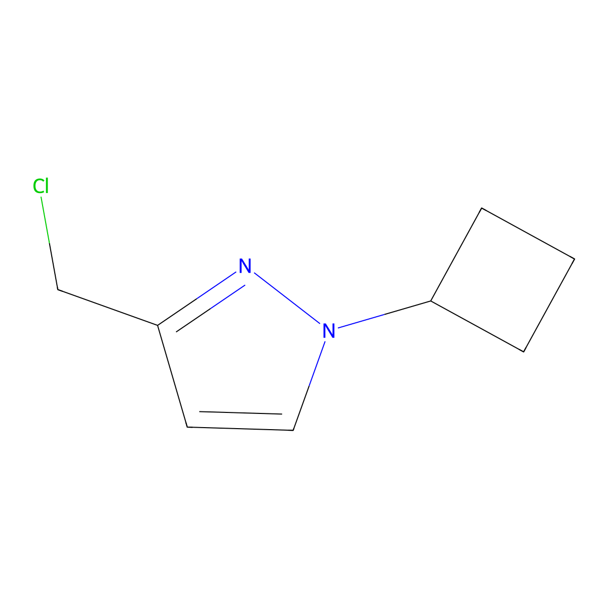 3-(Chloromethyl)-1-cyclobutyl-1h-pyrazole molecular structure, CAS 1824054-93-4