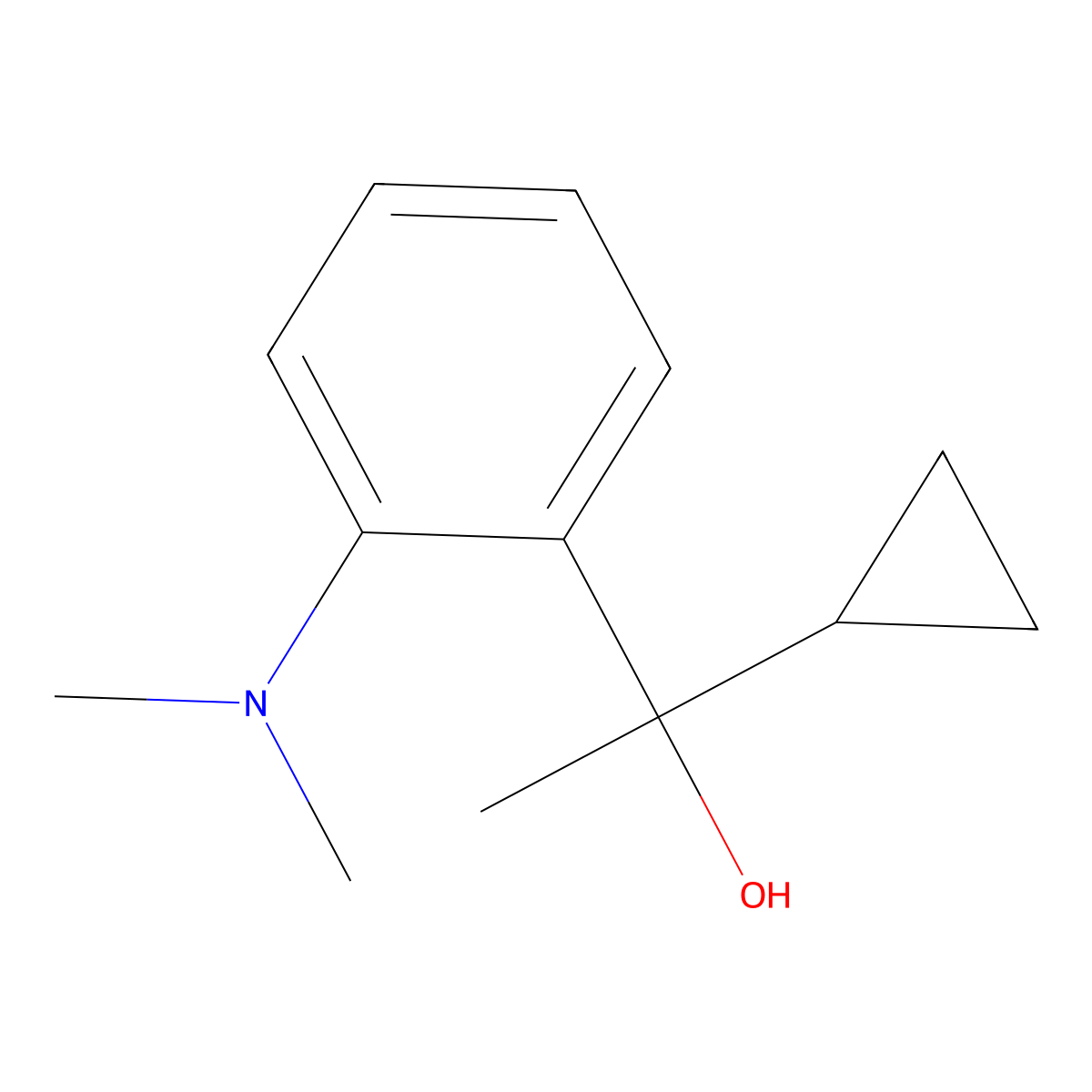 1-[2-(Dimethylamino)phenyl]-1-cyclopropyl ethanol molecular structure, CAS 1824055-25-5