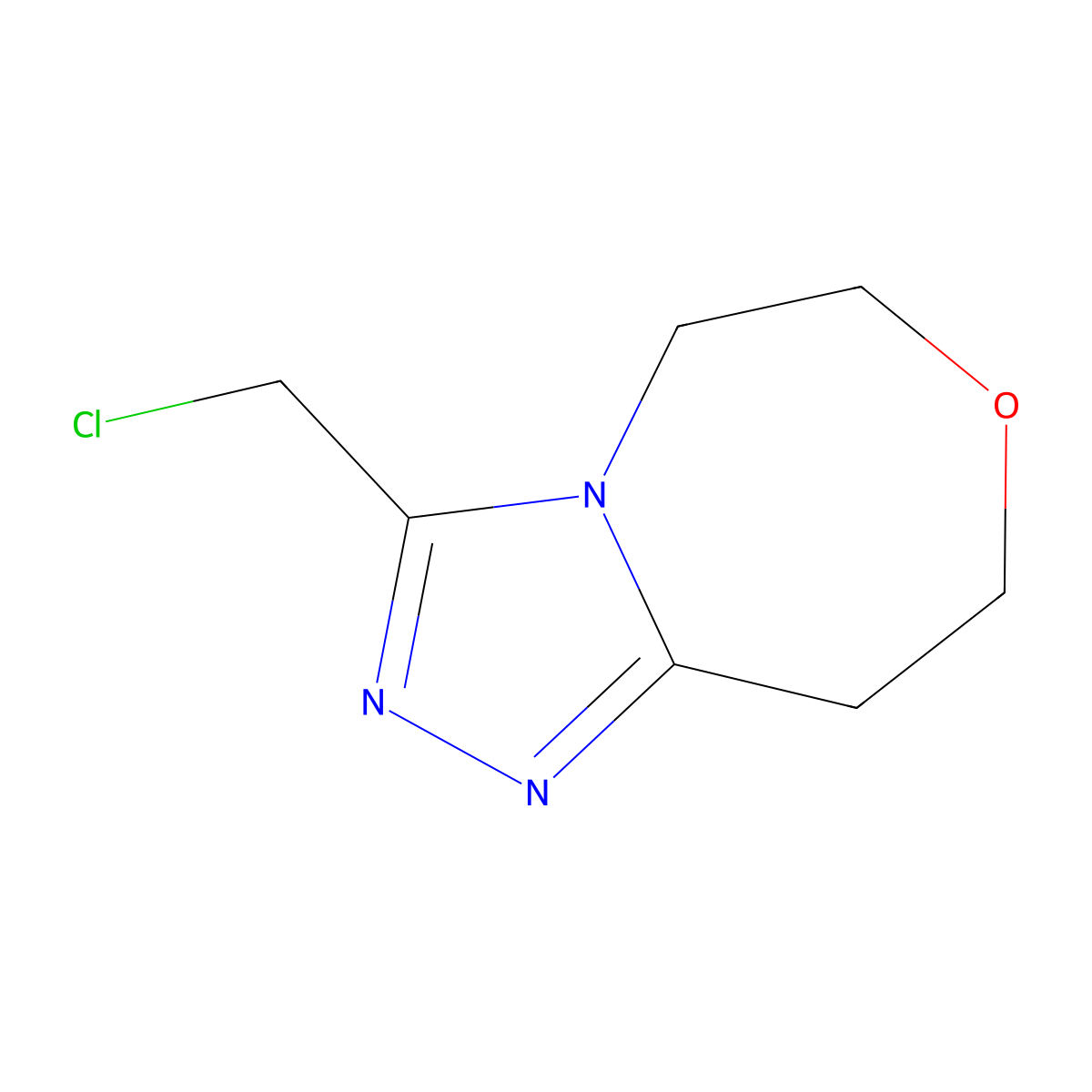 3-(Chloromethyl)-5H,6H,8H,9H-[1,2,4]triazolo[4,3-d][1,4]oxazepine molecular structure, CAS 1824055-29-9