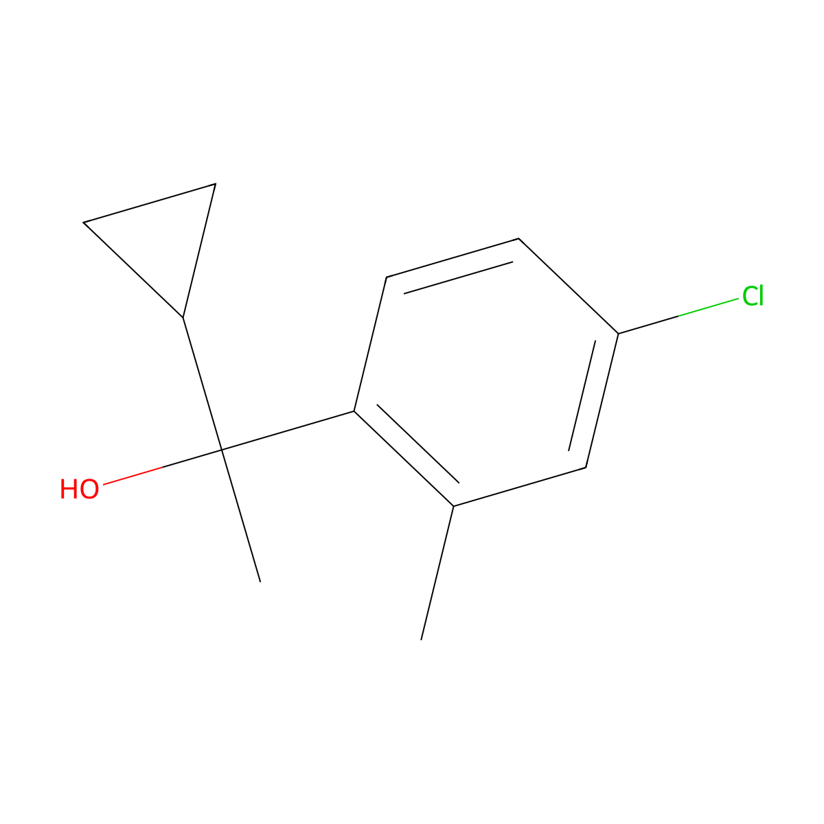 1-(4-Chloro-2-methylphenyl)-1-cyclopropyl ethanol molecular structure, CAS 1824055-32-4