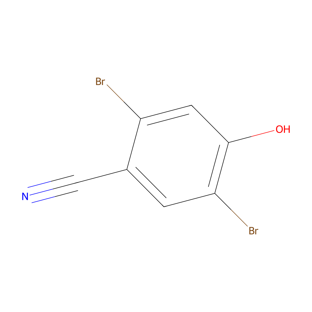 2,5-Dibromo-4-hydroxybenzonitrile molecular structure, CAS 1824055-68-6
