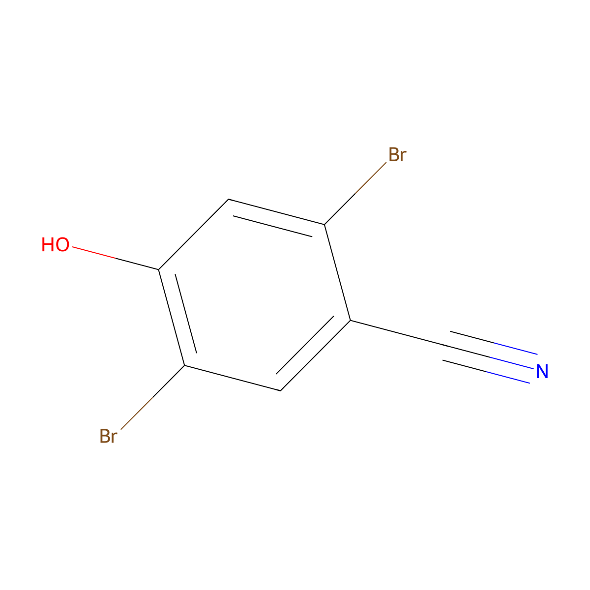 2,5-Dibromo-4-hydroxybenzonitrile molecular structure, CAS 1824055-68-6