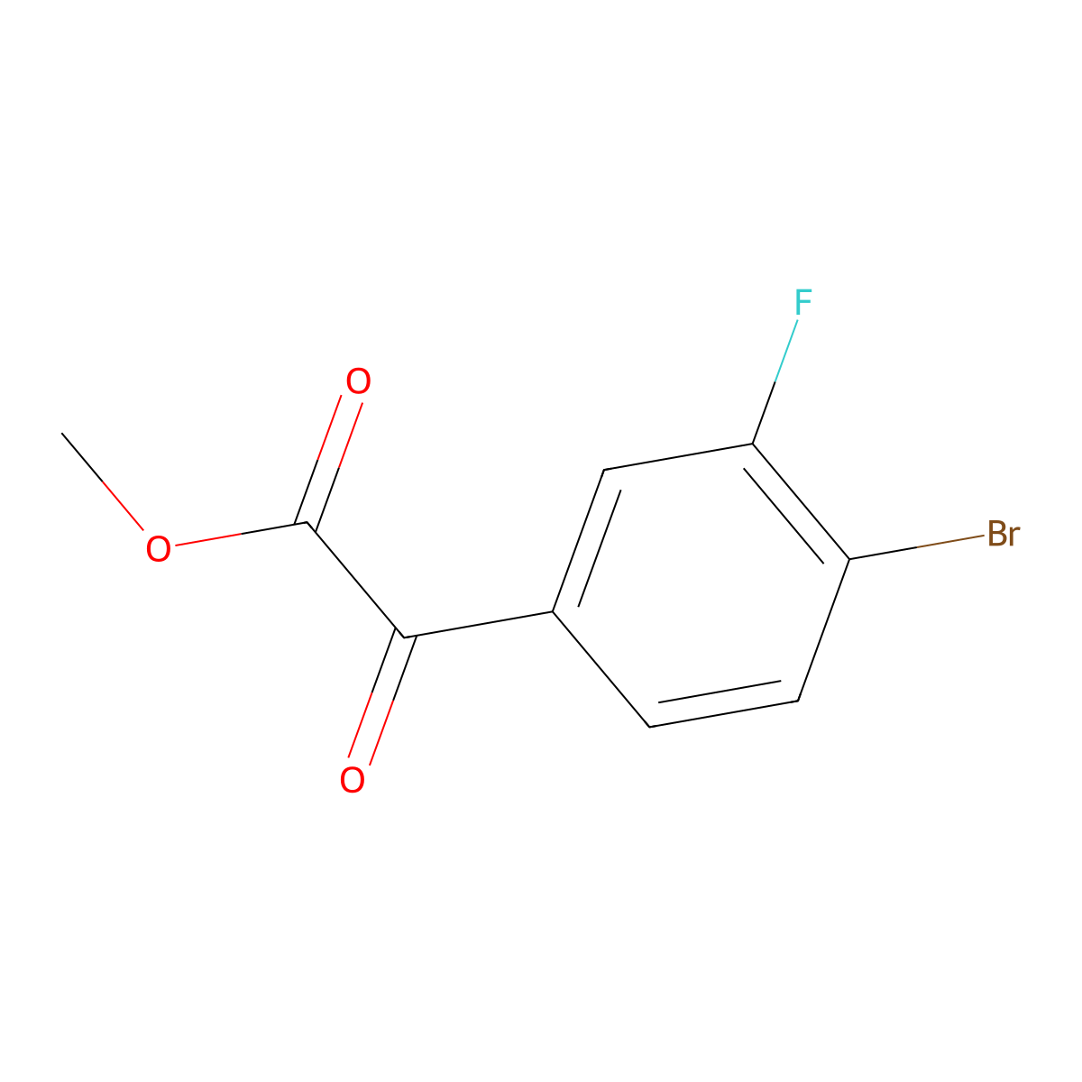 Benzeneacetic acid, 4-bromo-3-fluoro-alpha-oxo-, methyl ester molecular structure, CAS 1824055-92-6