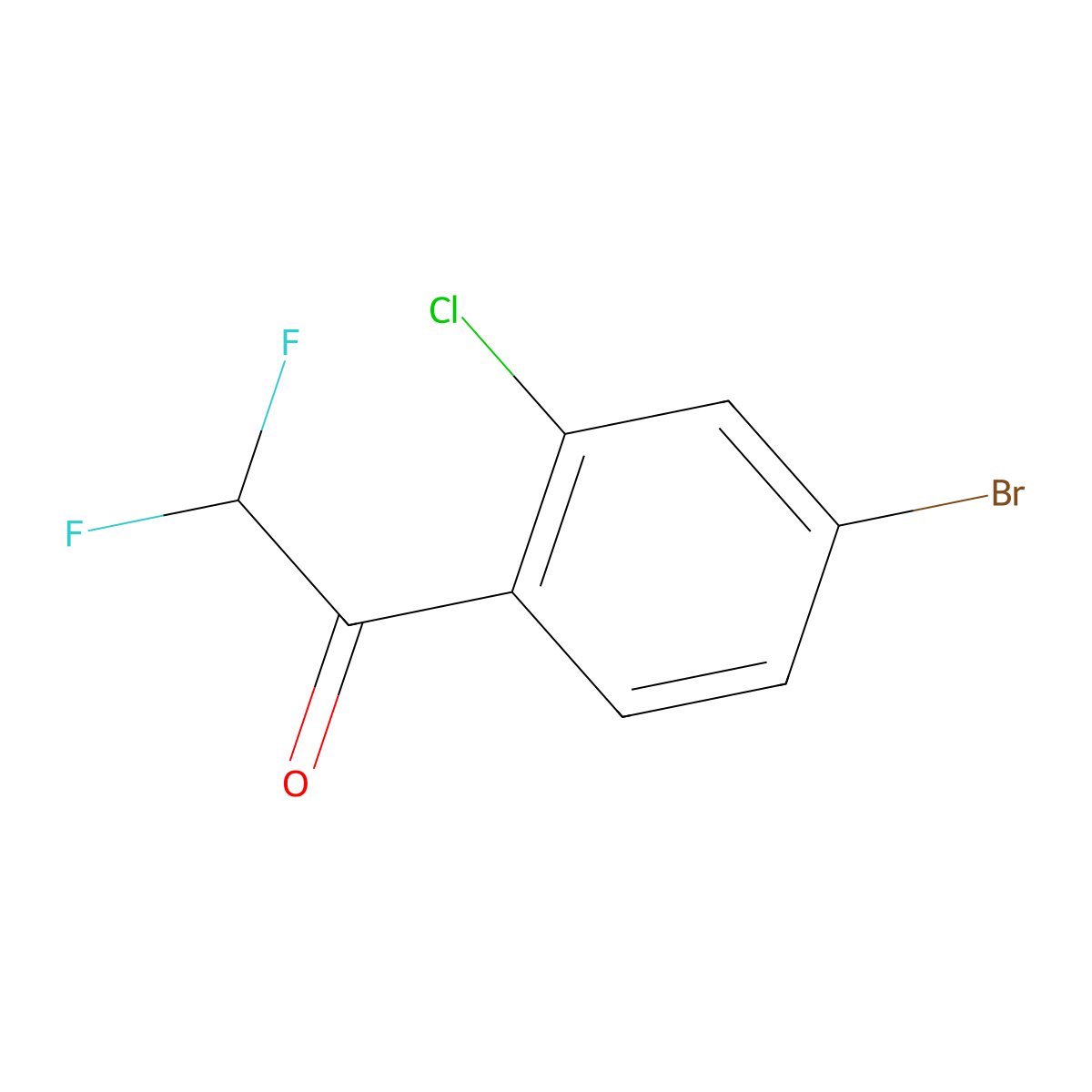 1-(4-Bromo-2-chlorophenyl)-2,2-difluoroethan-1-one molecular structure, CAS 1824056-22-5