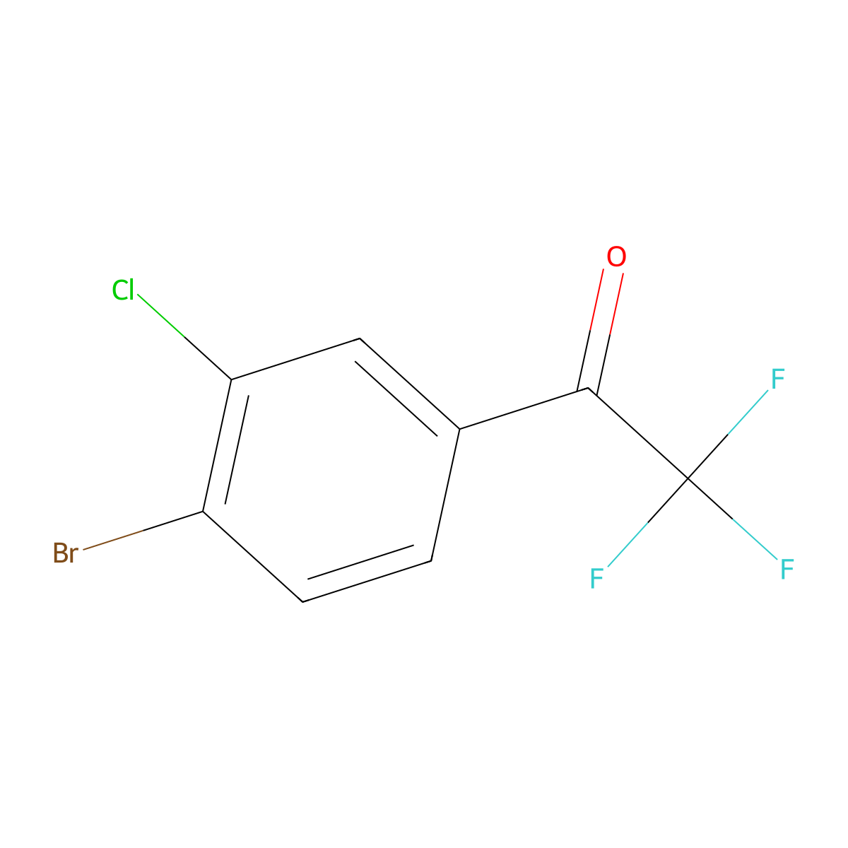 1-(4-Bromo-3-chlorophenyl)-2,2,2-trifluoroethan-1-one molecular structure, CAS 1824056-50-9