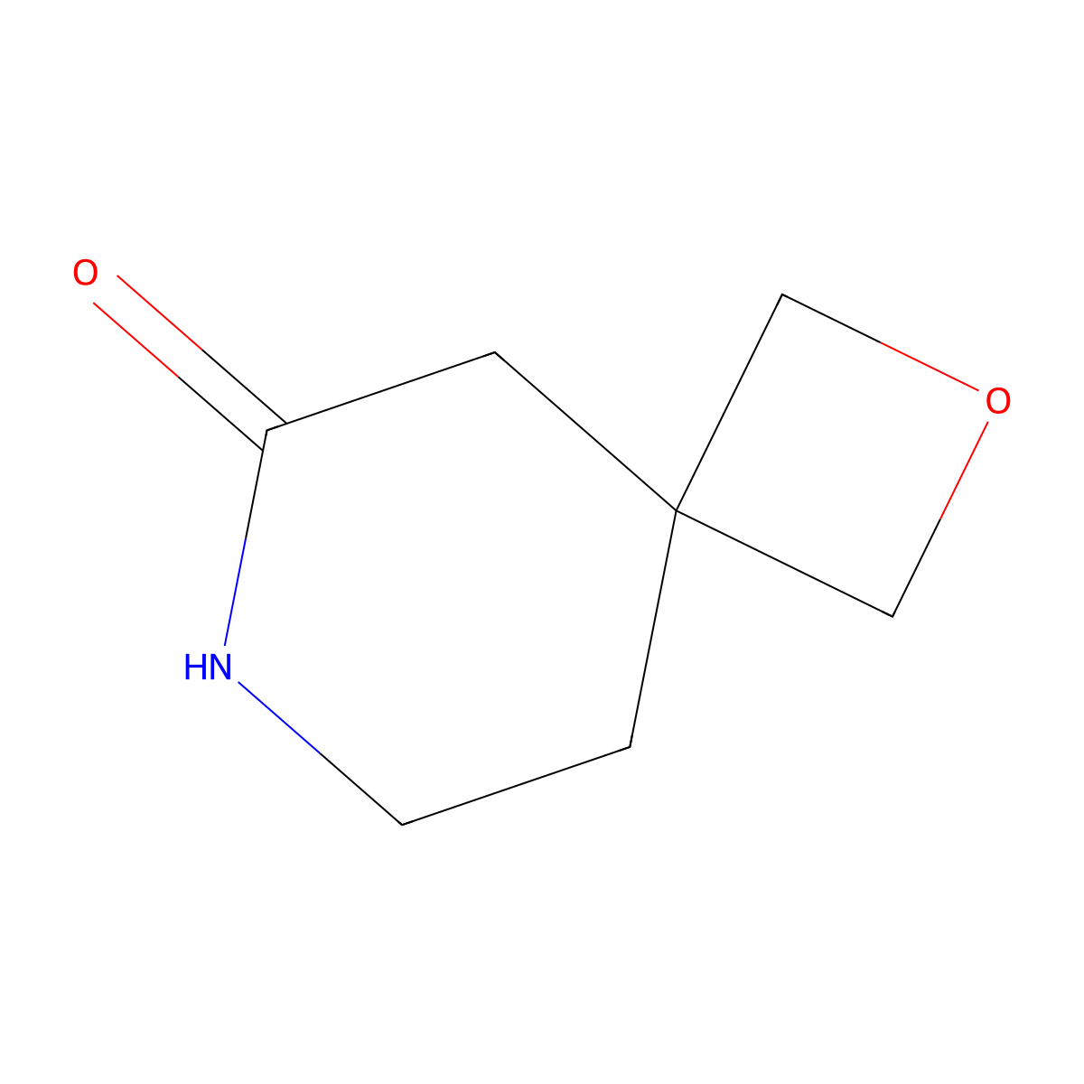 2-Oxa-7-azaspiro(3.5)nonan-6-one molecular structure, CAS 1824056-62-3