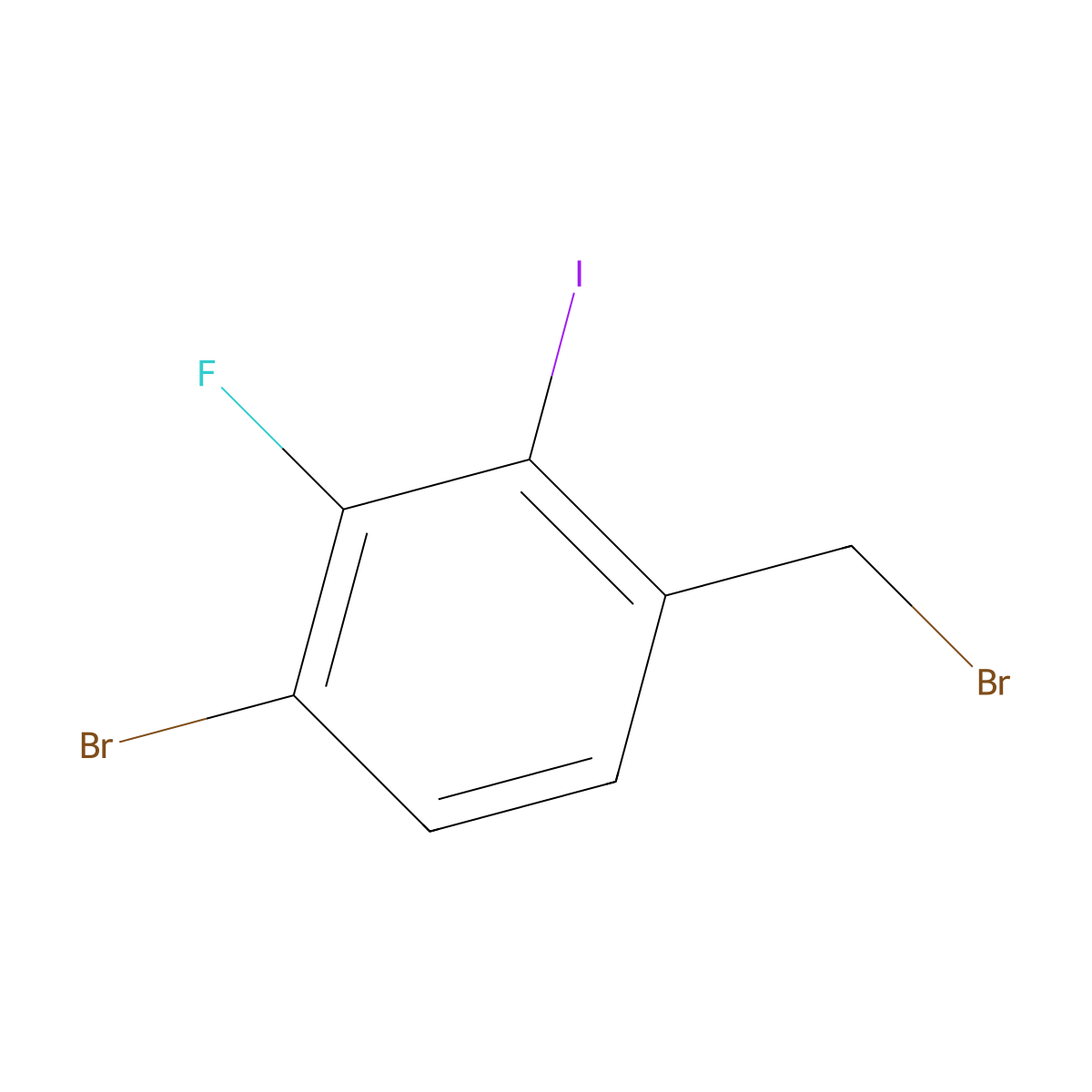 4-Bromo-3-fluoro-2-iodobenzyl bromide molecular structure, CAS 1824057-01-3