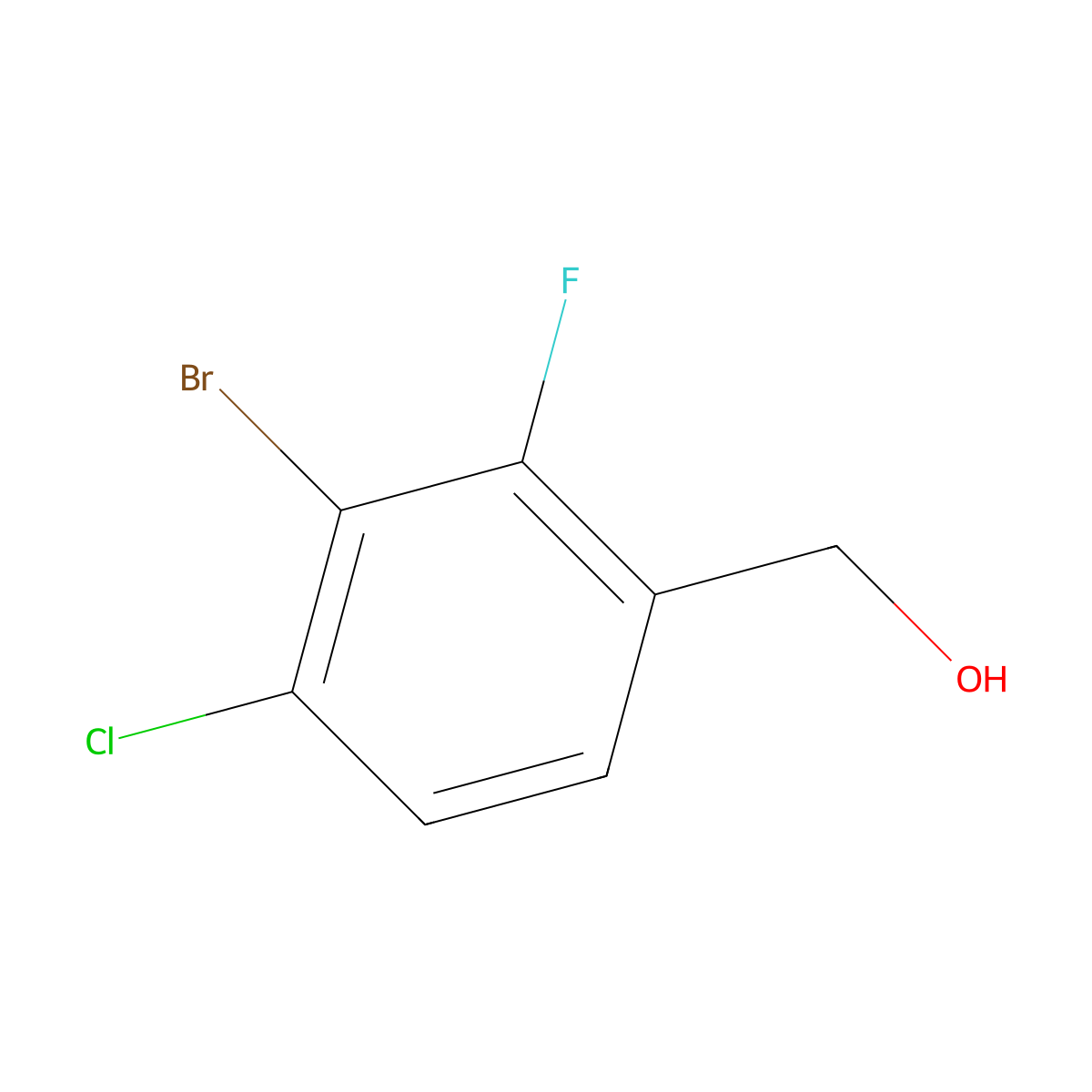 3-Bromo-4-chloro-2-fluorobenzyl Alcohol molecular structure, CAS 1824057-69-3