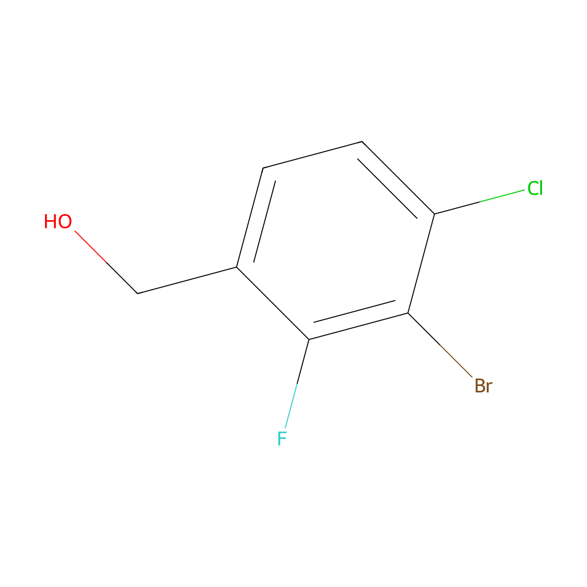 3-Bromo-4-chloro-2-fluorobenzyl Alcohol molecular structure, CAS 1824057-69-3