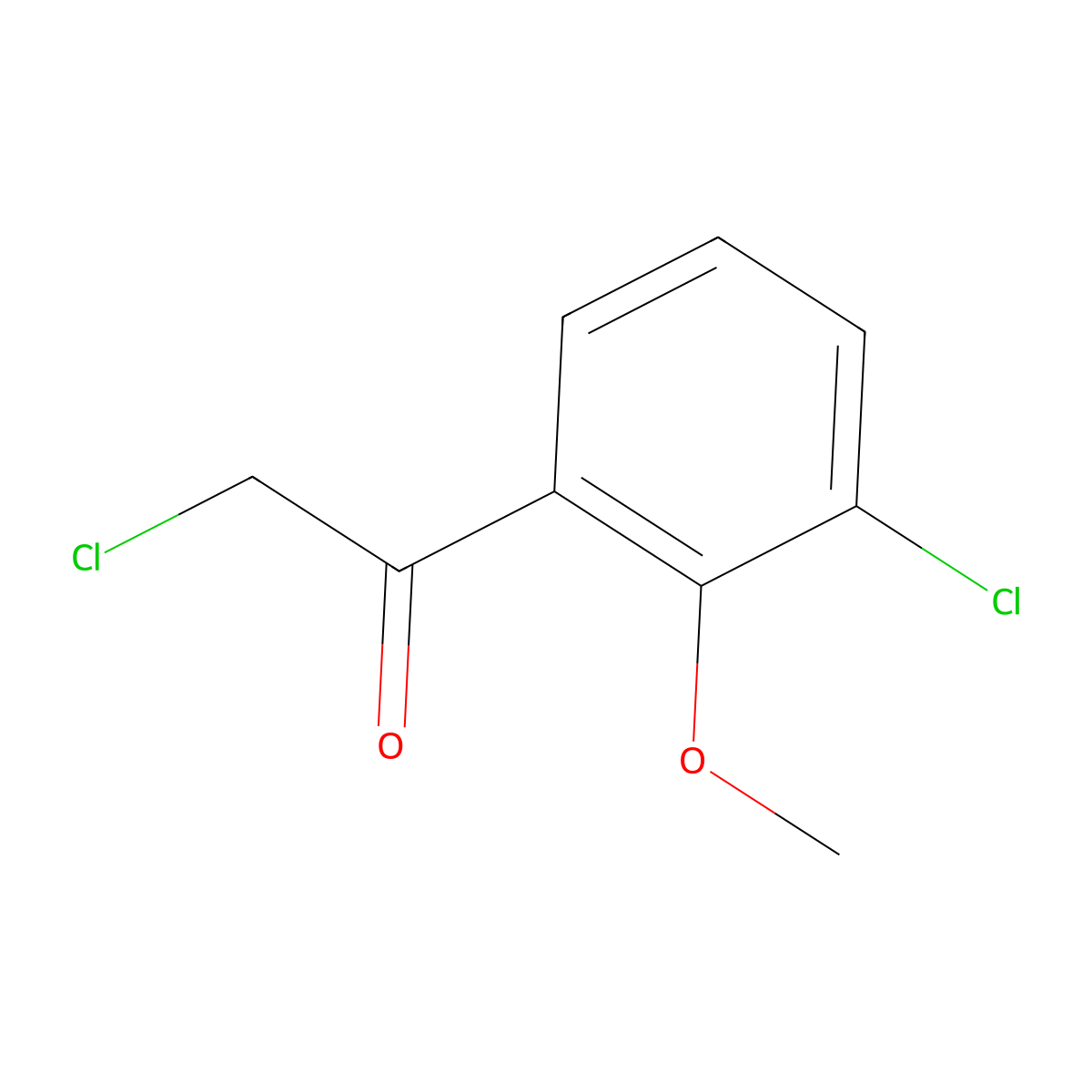 2-Chloro-1-(3-chloro-2-methoxyphenyl)ethan-1-one molecular structure, CAS 1824058-13-0