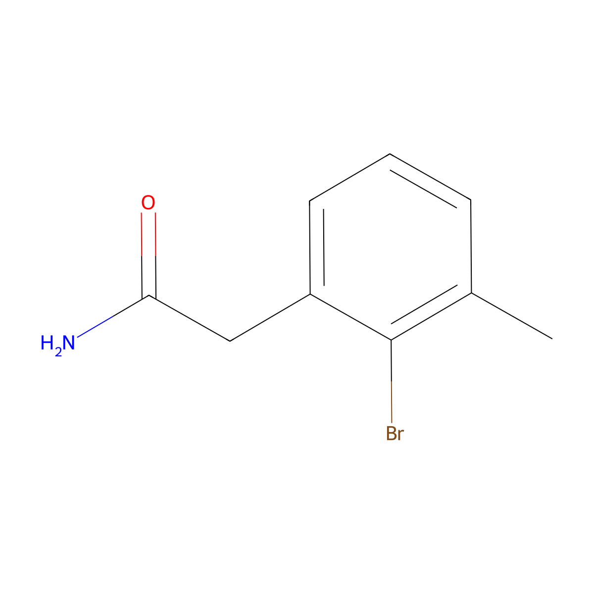 2-(2-Bromo-3-methylphenyl)acetamide molecular structure, CAS 1824058-64-1