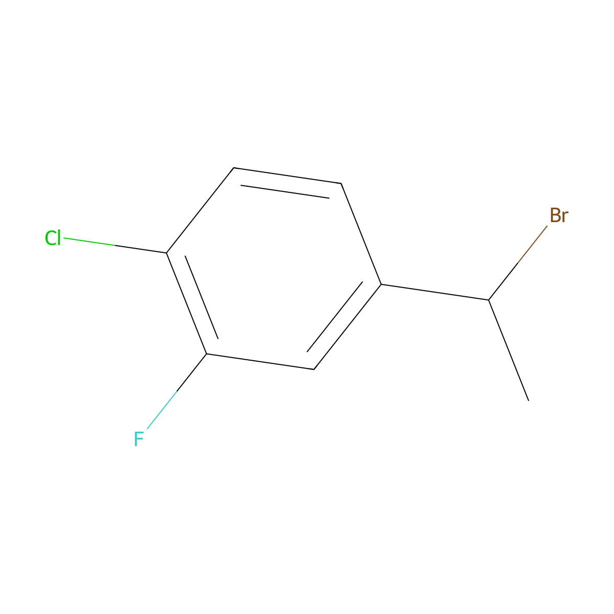 4-(1-Bromoethyl)-1-chloro-2-fluorobenzene molecular structure, CAS 1824058-90-3
