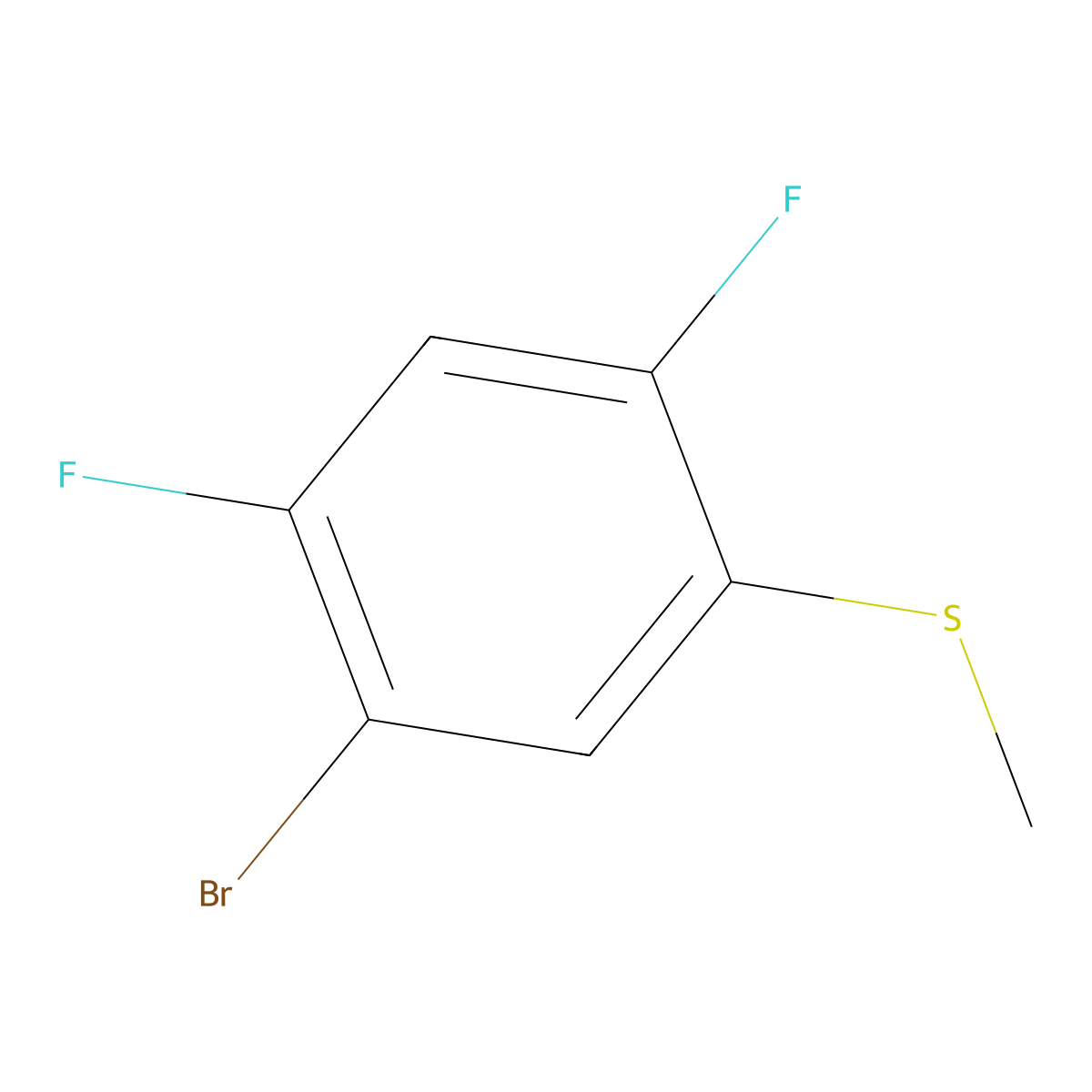 (5-Bromo-2,4-difluorophenyl)(methyl)sulfane molecular structure, CAS 1824059-13-3
