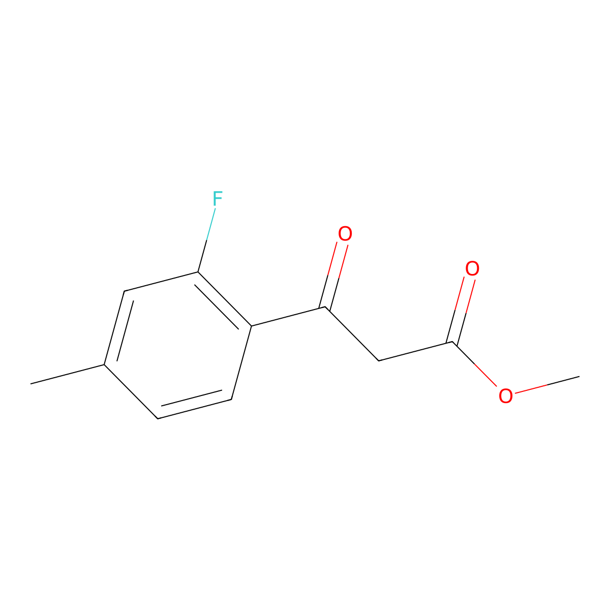 Methyl 3-(2-fluoro-4-methylphenyl)-3-oxopropanoate molecular structure, CAS 1824059-27-9