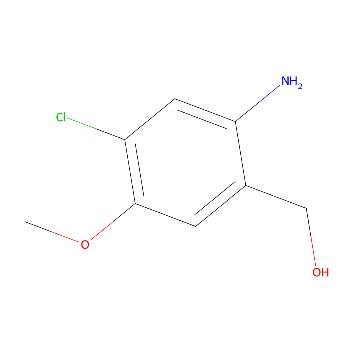 (2-Amino-4-chloro-5-methoxyphenyl)methanol molecular structure, CAS 1824059-37-1
