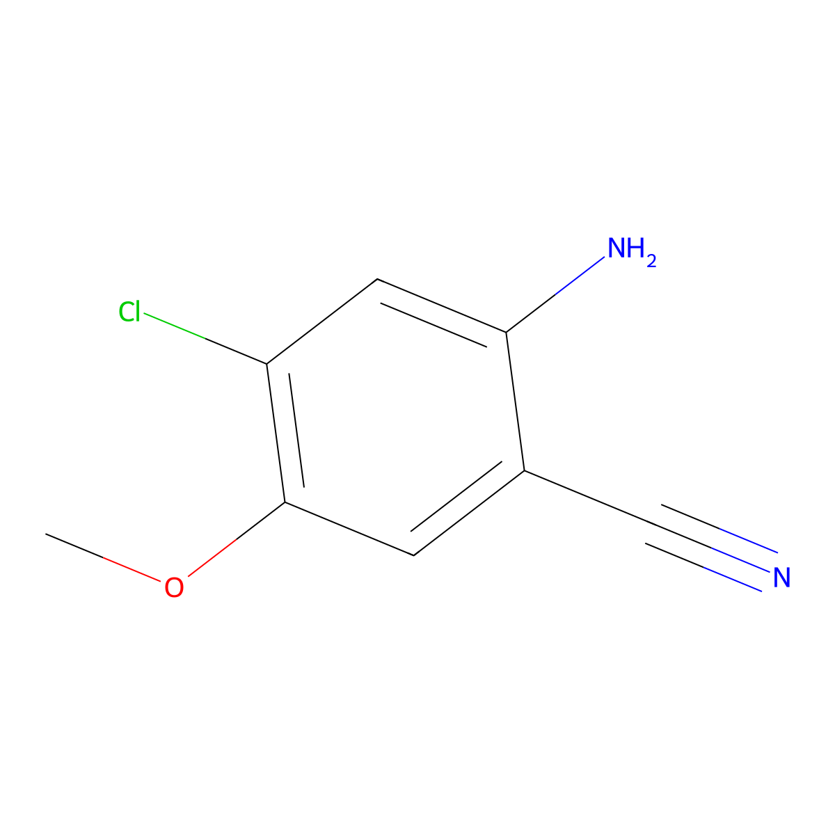 2-Amino-4-chloro-5-methoxybenzonitrile molecular structure, CAS 1824059-40-6