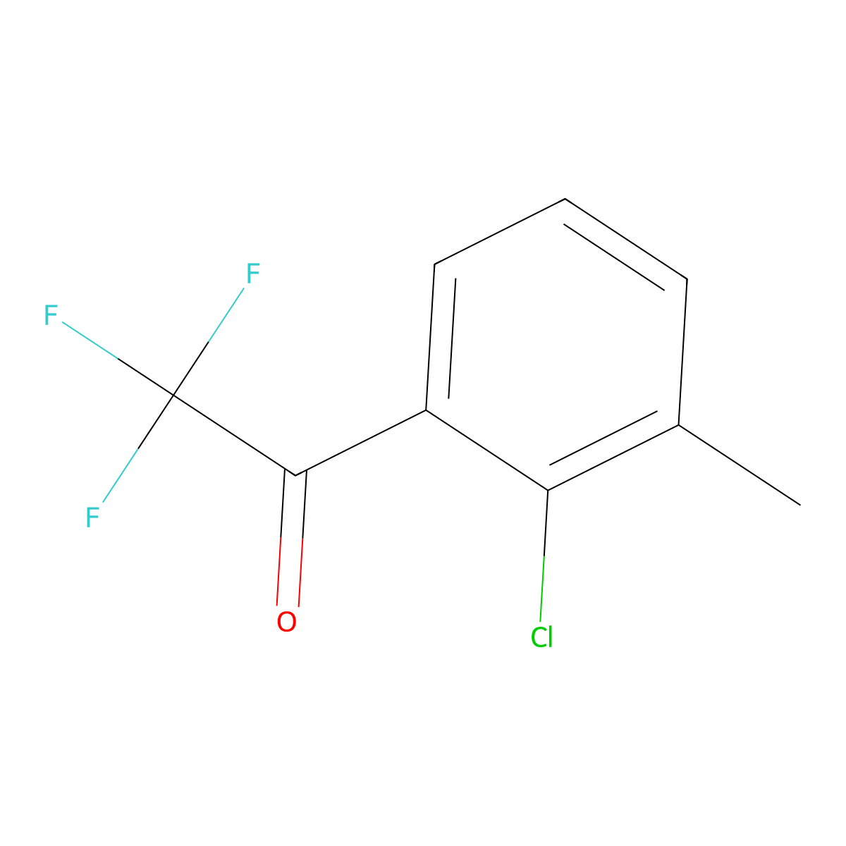 1-(2-Chloro-3-methylphenyl)-2,2,2-trifluoroethan-1-one molecular structure, CAS 1824059-51-9