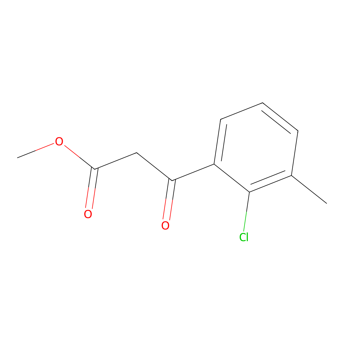 Methyl 3-(2-chloro-3-methylphenyl)-3-oxopropanoate molecular structure, CAS 1824059-70-2