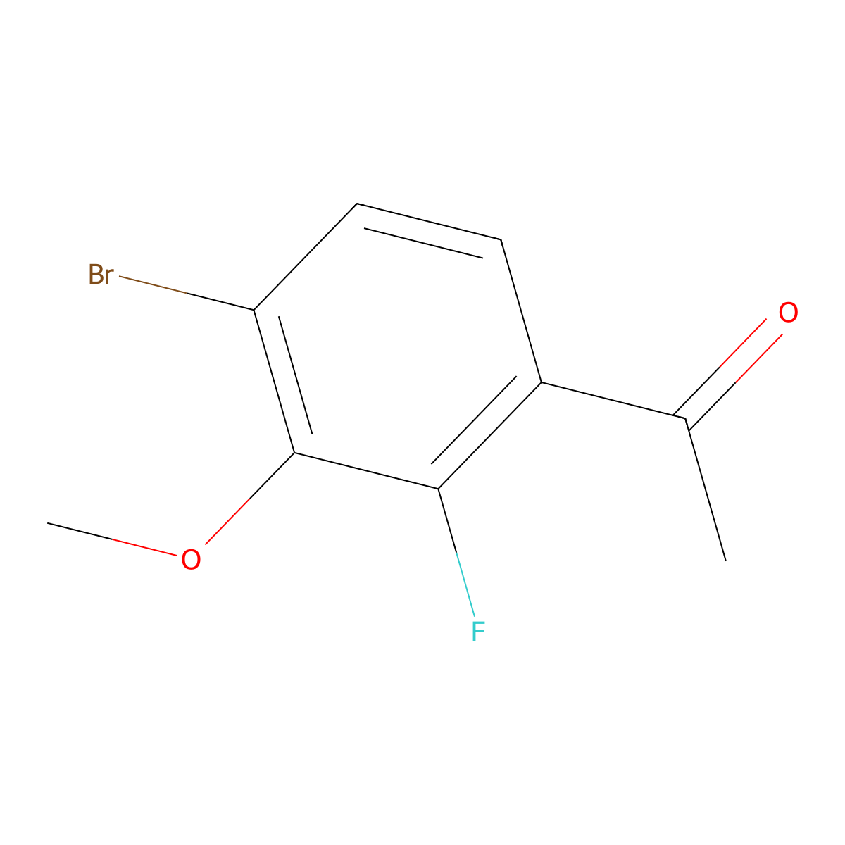1-(4-Bromo-2-fluoro-3-methoxyphenyl)ethanone molecular structure, CAS 1824060-42-5