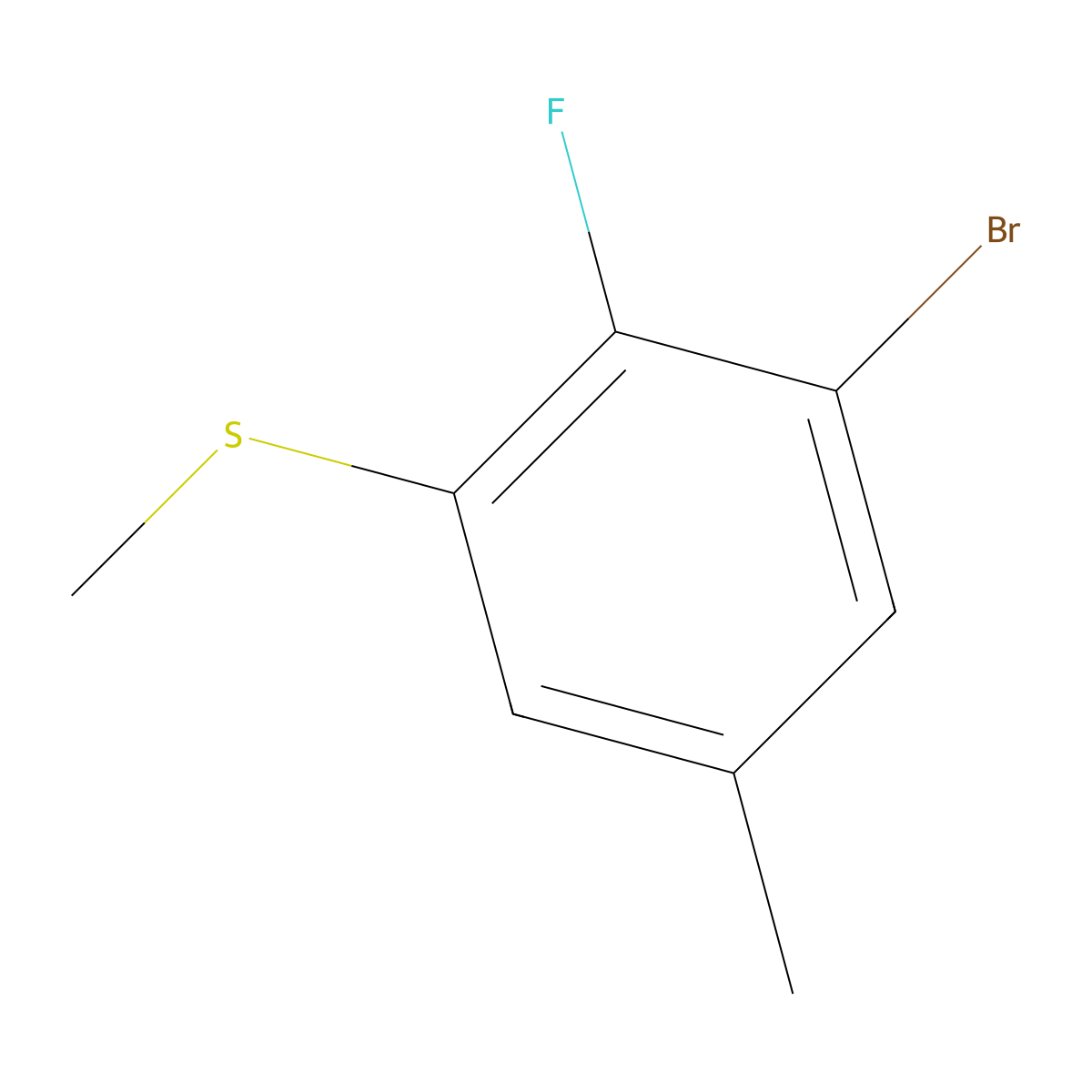 (3-Bromo-2-fluoro-5-methylphenyl)(methyl)sulfane molecular structure, CAS 1824060-65-2