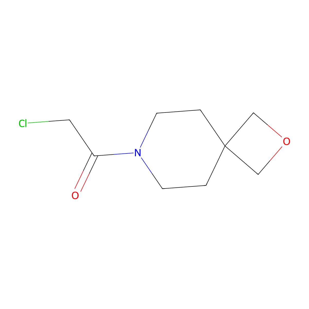 2-Chloro-1-{2-oxa-7-azaspiro[3.5]nonan-7-yl}ethan-1-one molecular structure, CAS 1824061-72-4