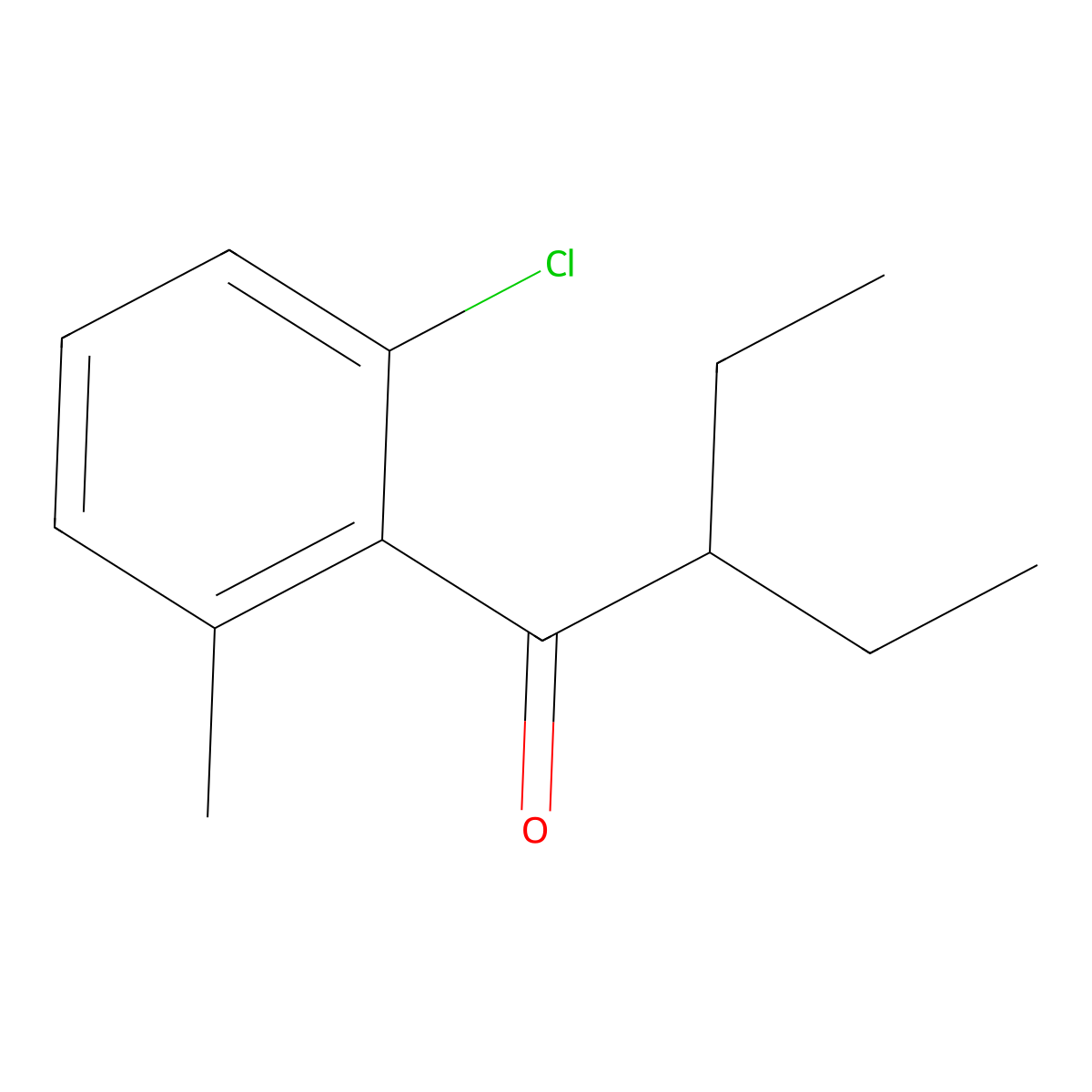 1-(2-Chloro-6-methylphenyl)-2-ethylbutan-1-one molecular structure, CAS 1824062-28-3
