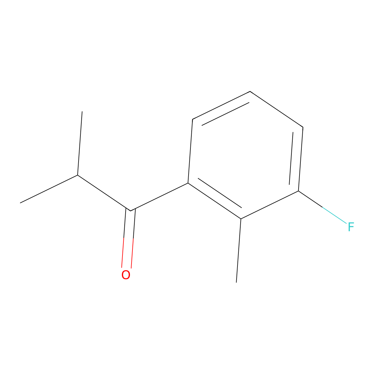 1-(3-Fluoro-2-methylphenyl)-2-methylpropan-1-one molecular structure, CAS 1824062-34-1