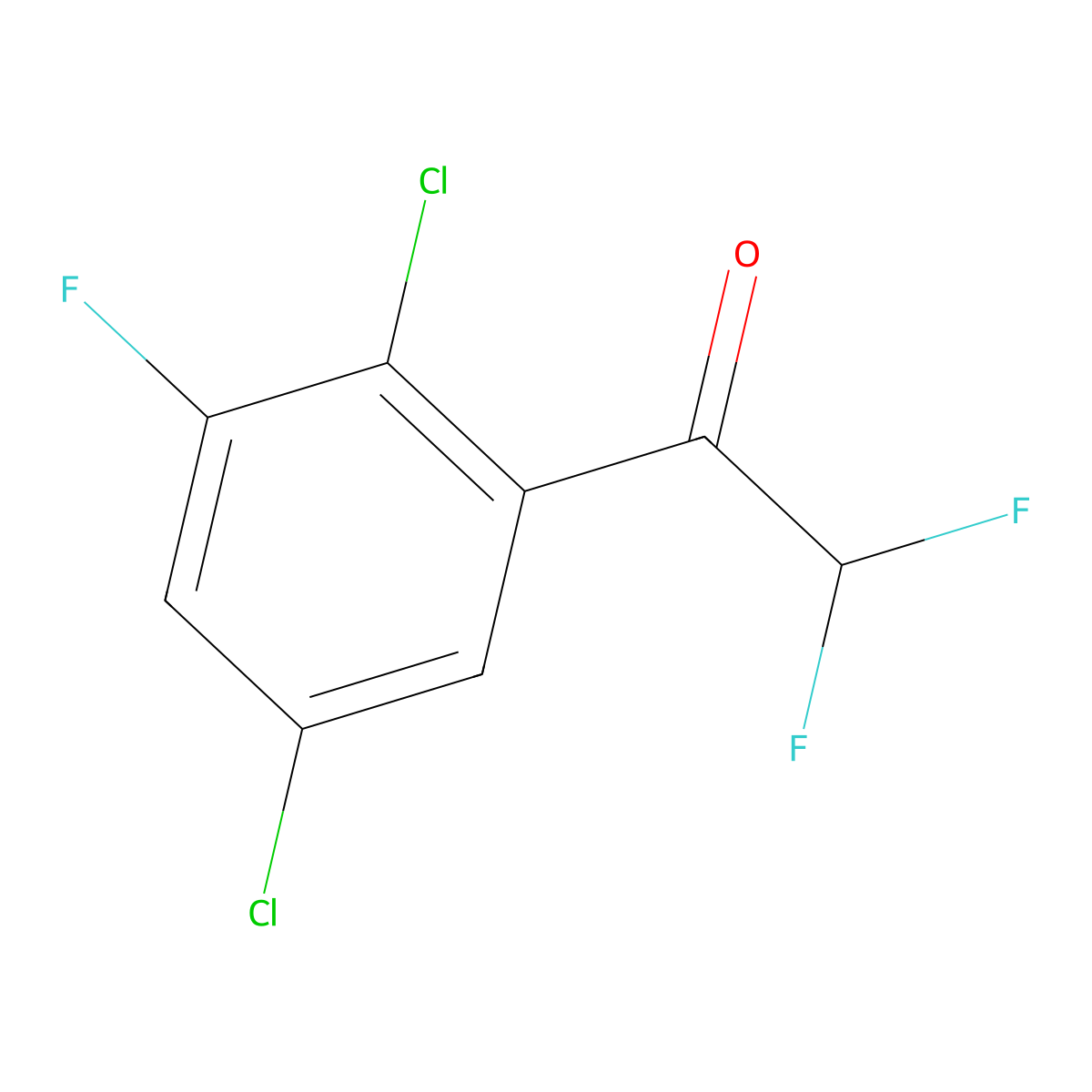 1-(2,5-Dichloro-3-fluorophenyl)-2,2-difluoroethanone molecular structure, CAS 1824062-88-5