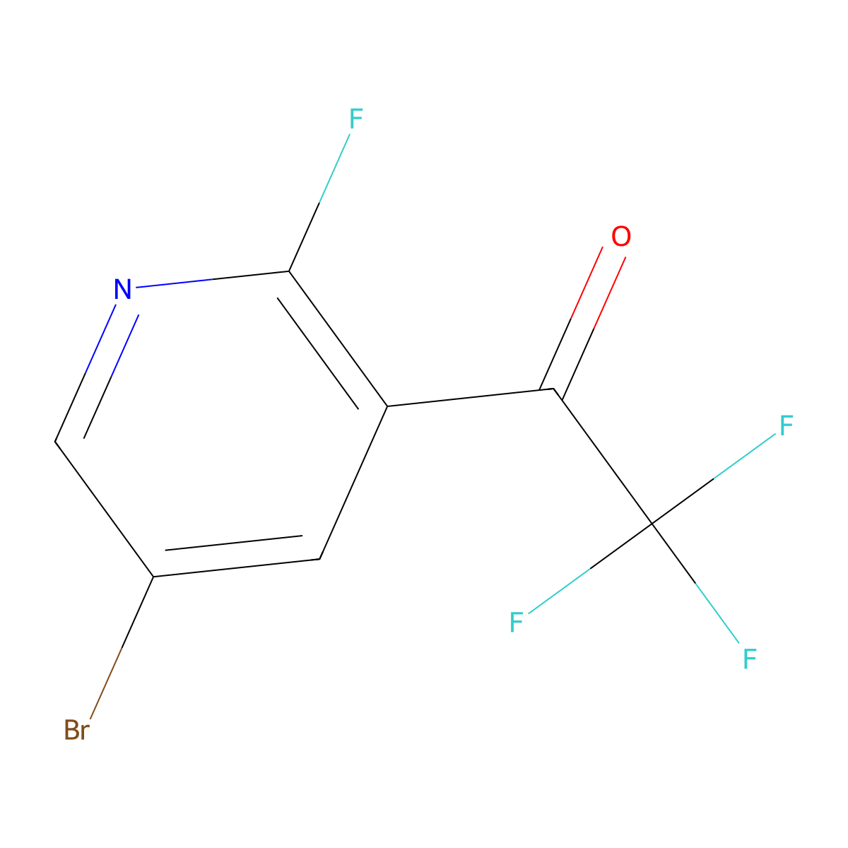 1-(5-Bromo-2-fluoropyridin-3-yl)-2,2,2-trifluoroethan-1-one molecular structure, CAS 1824063-13-9