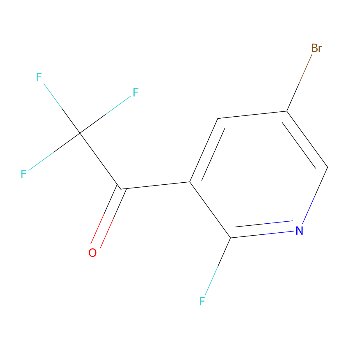 1-(5-Bromo-2-fluoropyridin-3-yl)-2,2,2-trifluoroethan-1-one molecular structure, CAS 1824063-13-9