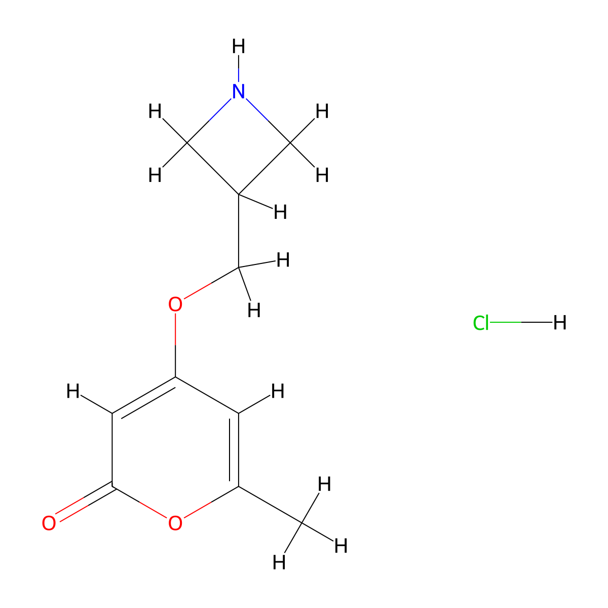 4-(azetidin-3-ylmethoxy)-6-methyl-2H-pyran-2-one hydrochloride molecular structure, CAS 1824063-71-9