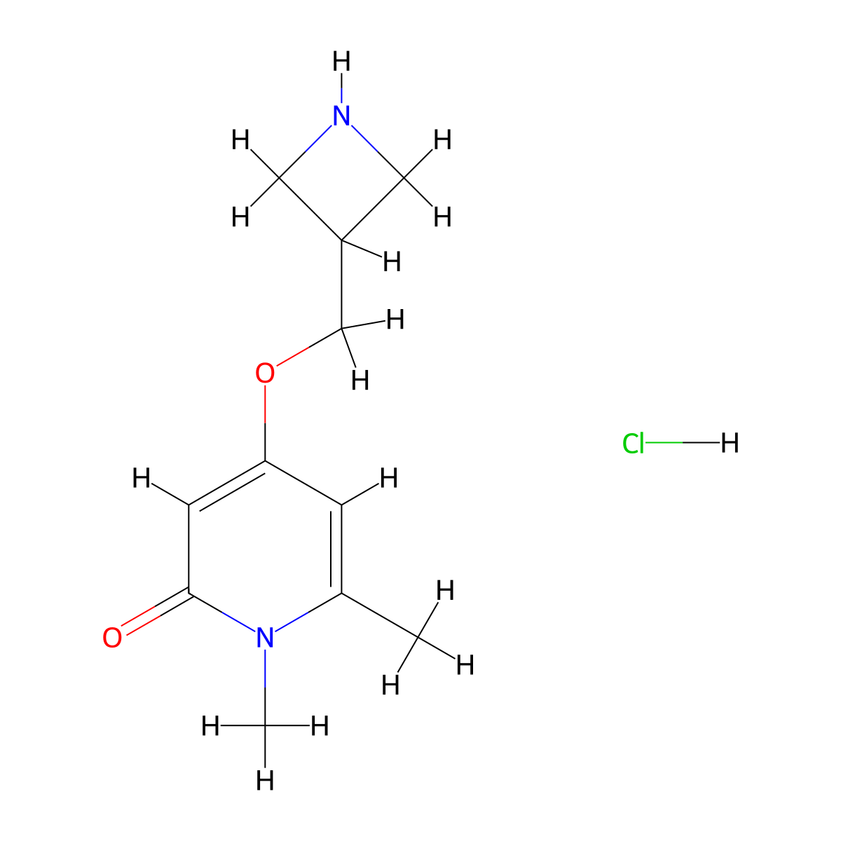 4-(azetidin-3-ylmethoxy)-1,6-dimethylpyridin-2(1H)-one hydrochloride molecular structure, CAS 1824063-79-7