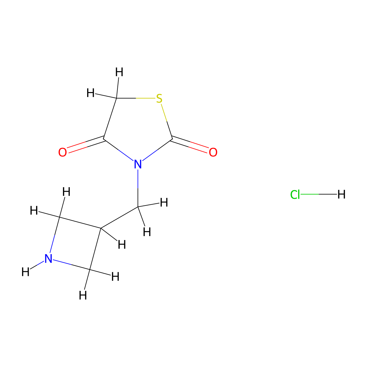 3-(Azetidin-3-ylmethyl)thiazolidine-2,4-dione hydrochloride molecular structure, CAS 1824063-86-6