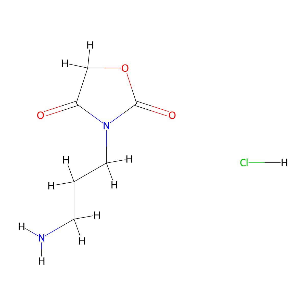 3-(3-Aminopropyl)oxazolidine-2,4-dione hydrochloride molecular structure, CAS 1824064-11-0