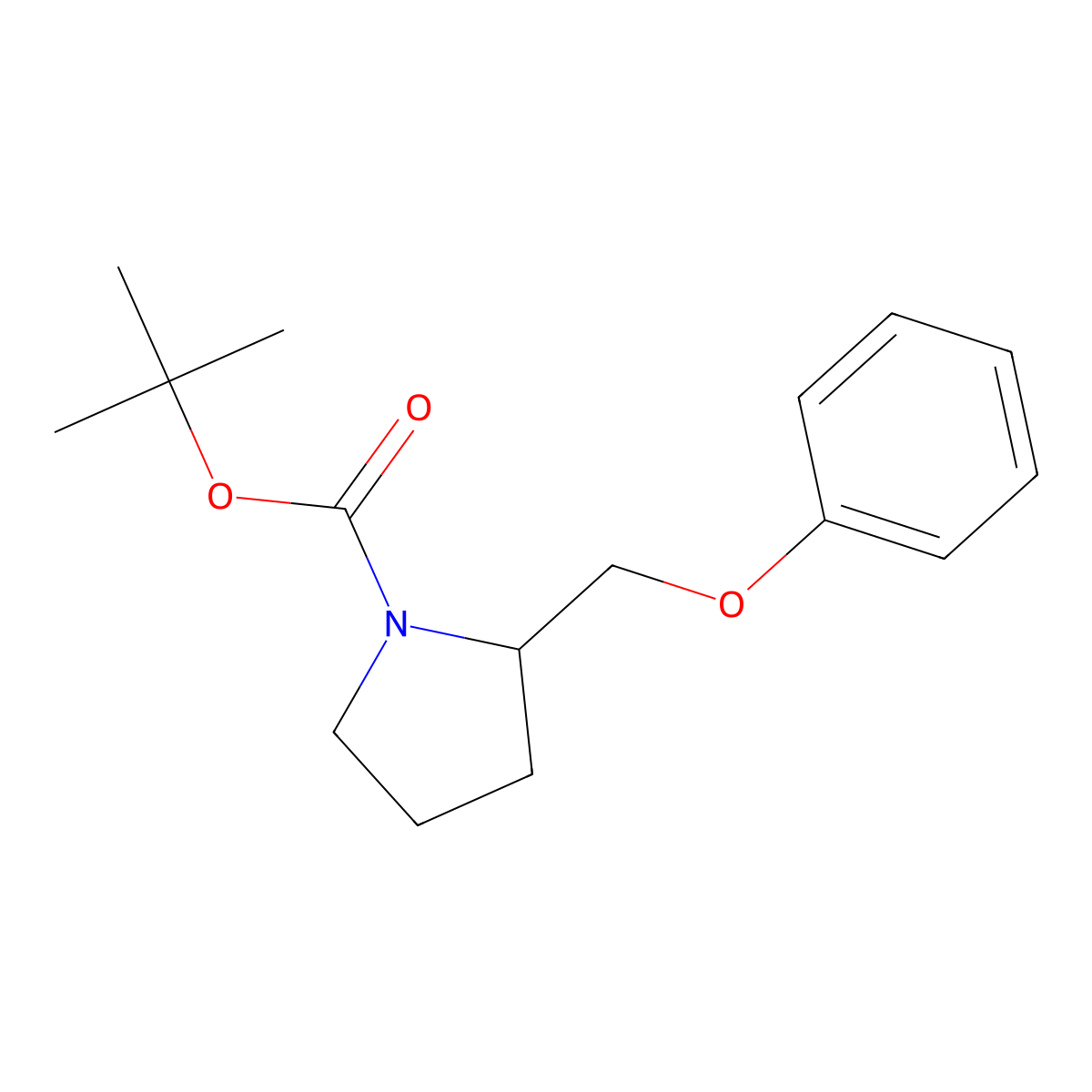 Tert-butyl 2-(phenoxymethyl)pyrrolidine-1-carboxylate molecular structure, CAS 1824065-18-0