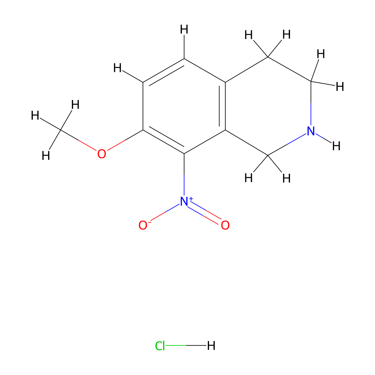7-Methoxy-8-nitro-1,2,3,4-tetrahydroisoquinoline hydrochloride molecular structure, CAS 1824065-43-1