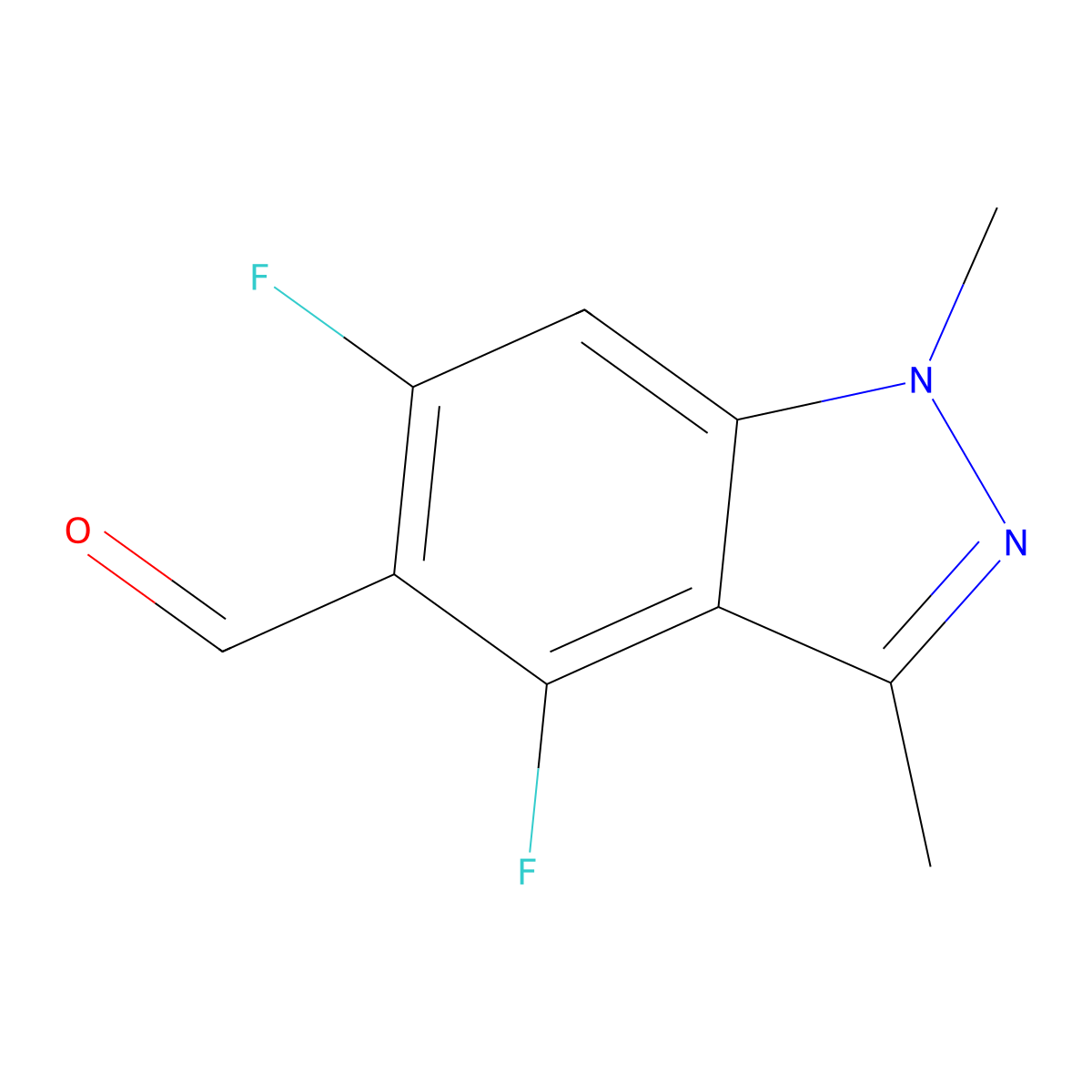 4,6-Difluoro-1,3-dimethyl-1H-indazole-5-carbaldehyde molecular structure, CAS 1824065-68-0