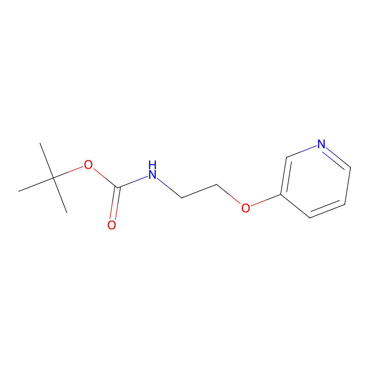 tert-butyl N-[2-(pyridin-3-yloxy)ethyl]carbamate molecular structure, CAS 1824066-89-8