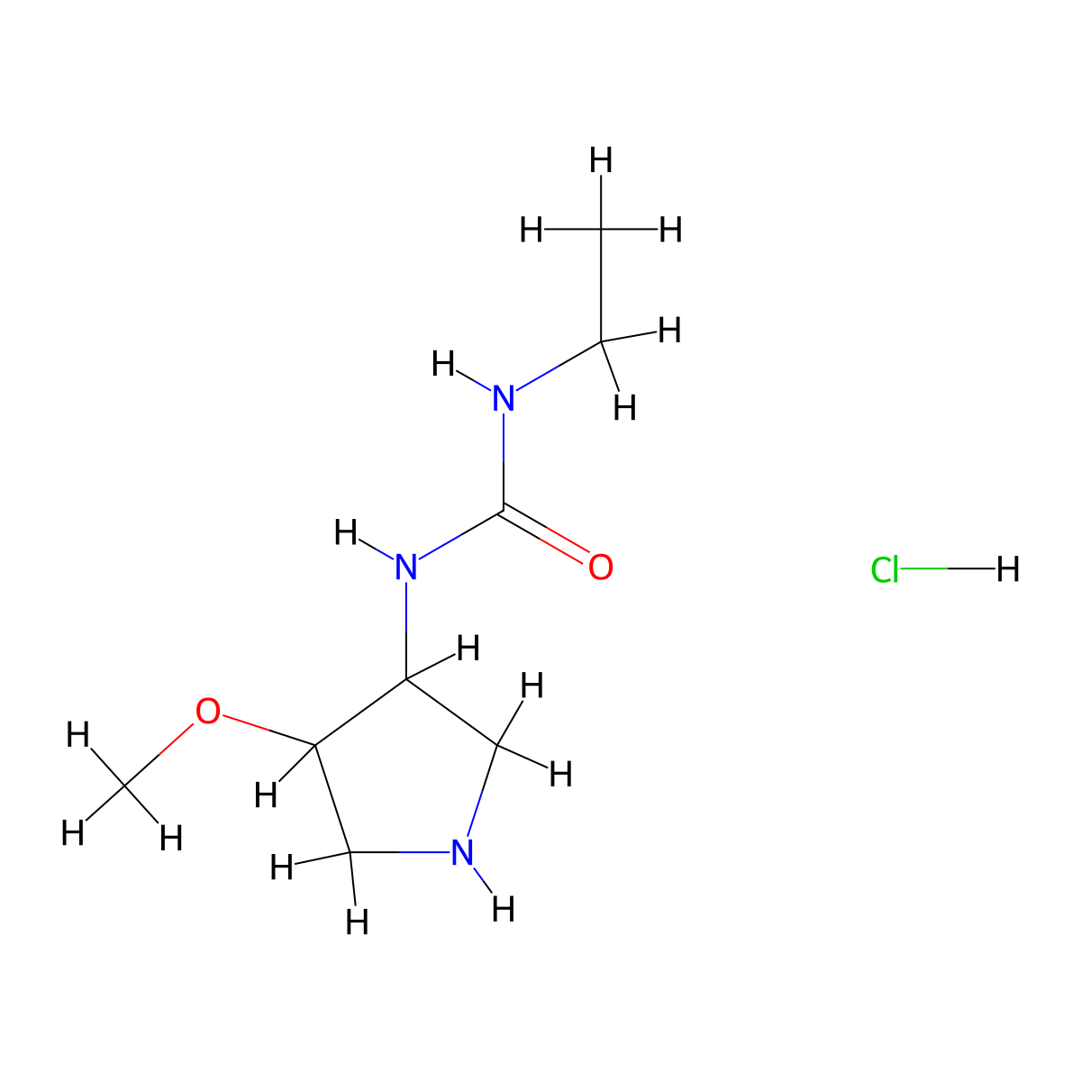 3-Ethyl-1-(4-methoxypyrrolidin-3-yl)urea hydrochloride molecular structure, CAS 1824069-40-0