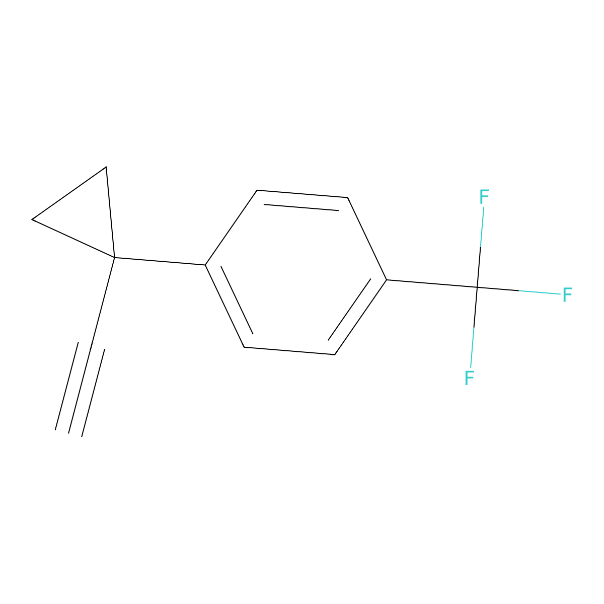 1-(1-Ethynylcyclopropyl)-4-(trifluoromethyl)benzene molecular structure, CAS 1824070-27-0