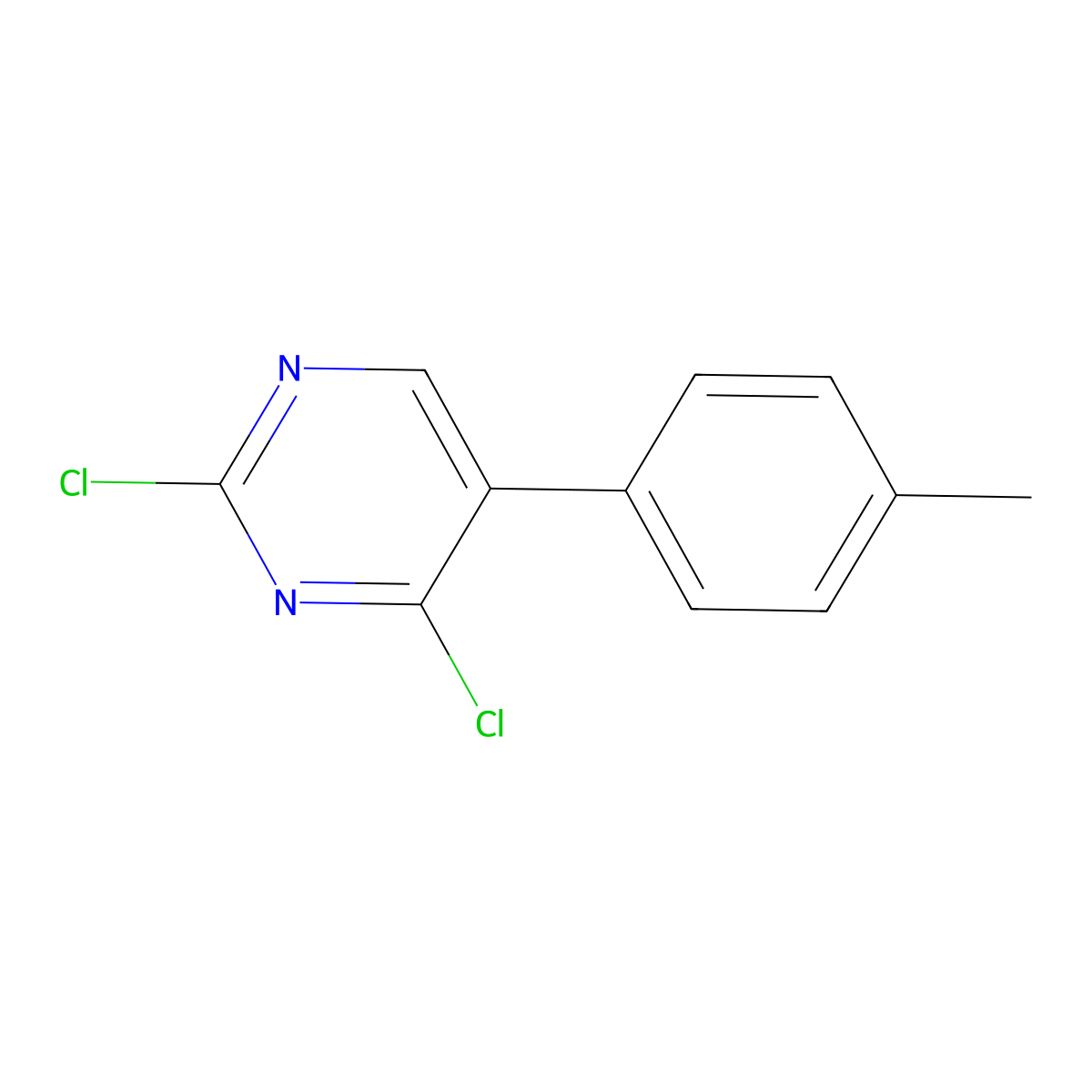 2,4-Dichloro-5-(4-methylphenyl)pyrimidine molecular structure, CAS 1824072-55-0